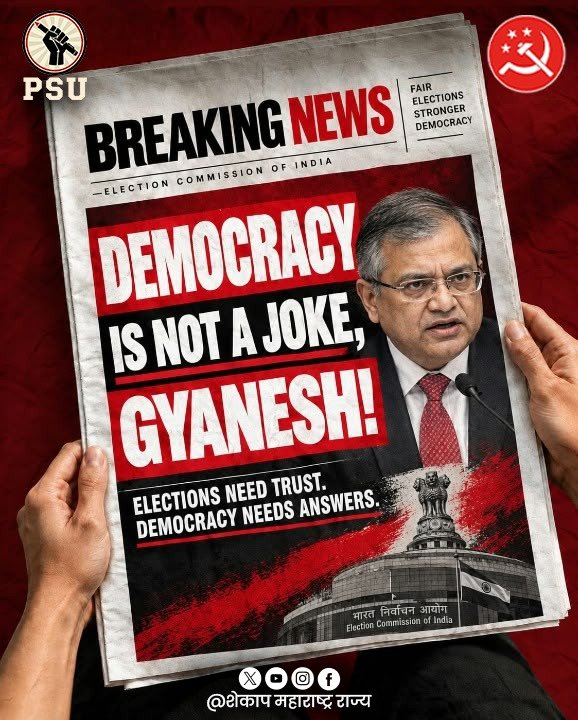 MaharashtraPwp's tweet photo. Democracy is not a joke !!!
.
.
.
#dyaneshkumar #electionmanagement #electioncommission #indiangoverment #shekap https://t.co/wF8R0AhbUr