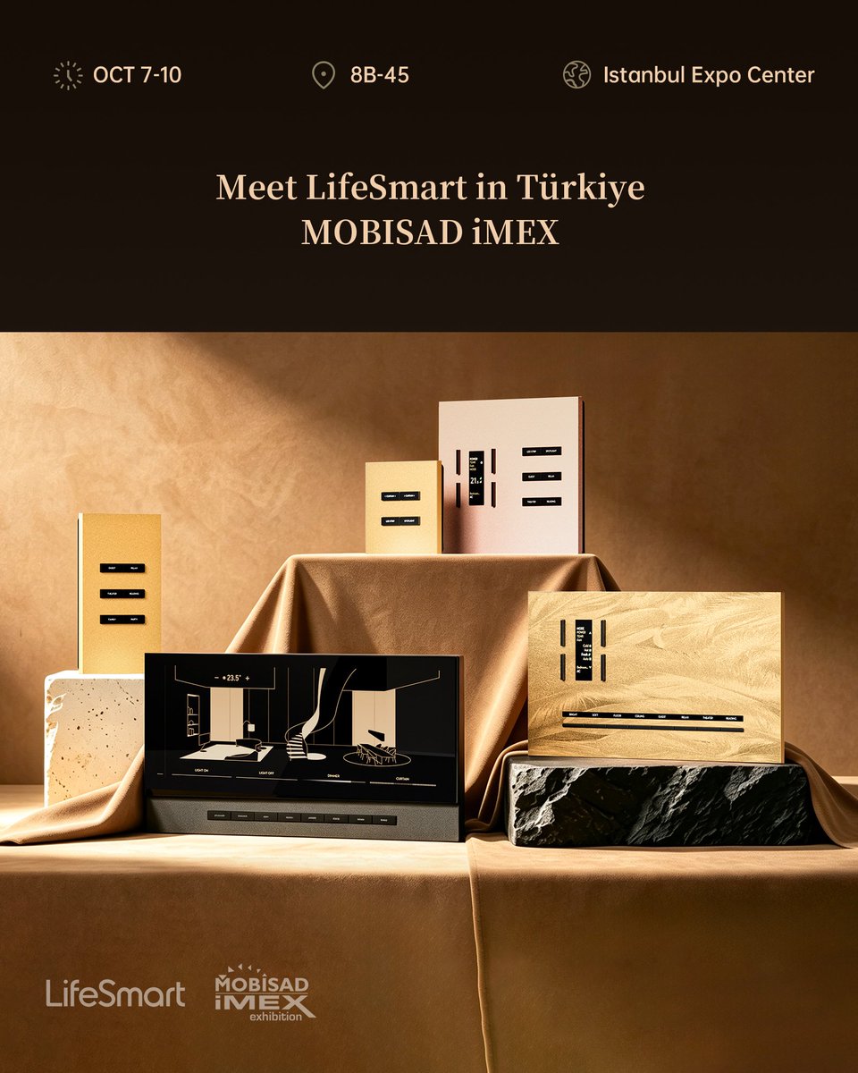 ilifesmarthome's tweet photo. 🇹🇷 LifeSmart is coming to Türkiye for the first time!
Join us at MOBİSAD-IMEX 2026 and discover smarter ways to live.
📅 Oct 7–10
📍 Booth 8B-45
See you in Istanbul!
#LifeSmart #MOBİSADIMEX #SmartHome #Türkiye https://t.co/Ht1AQkKPFe