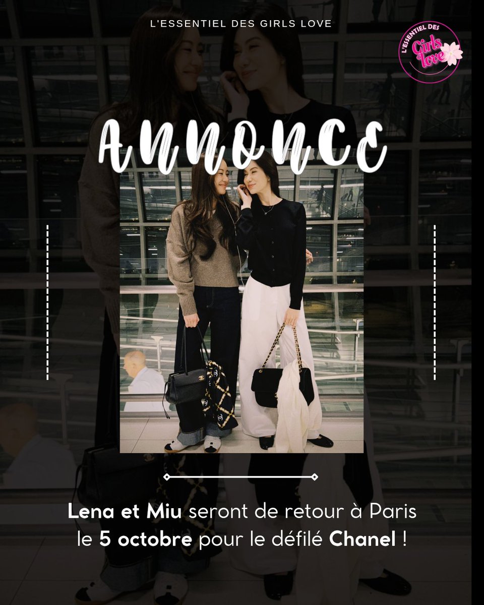 gl_lessentiel_'s tweet photo. Lena et Miu bientôt de nouveau à Paris 😍🇫🇷

Elles se rendront au défilé Chanel le 5 octobre !

#LenaMiu #lessentieldesgl https://t.co/FNiVDFOXVL