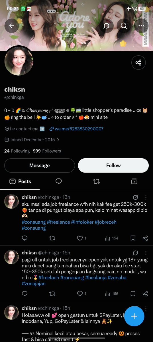 kihyunose_'s tweet photo. ‼️🚧 KRONOLOGISNYA 🚧‼️

Jadi awalnya saya cari freelance di X (twitter) lalu saya reply salah satu akun yang menawarkan freelance Shopee. lalu pelaku dm saya, kata pelaku jobnya hanya hanya claim rewardnya hanya menggunakan voucher pelaku. — https://t.co/oqJrc9X26V