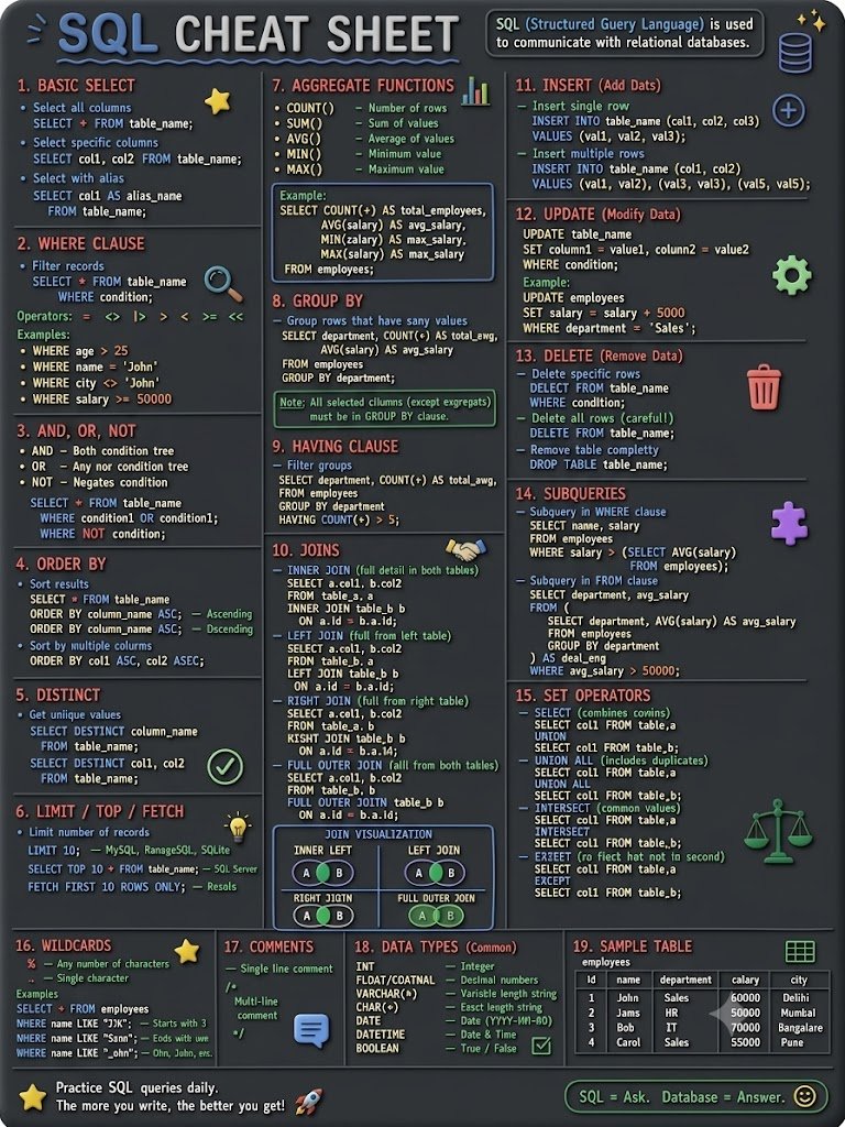 PythonCrafted's tweet photo. SQL Cheat sheet https://t.co/BTSf0nfwAc