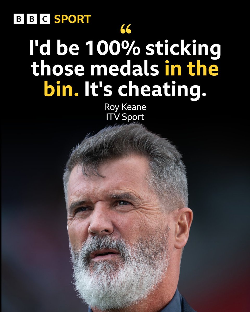 BBCMOTD's tweet photo. Roy Keane says Manchester City’s achievements between 2009 and 2018 have become redundant 🚮

City won eight trophies during that time, and have been found guilty of flouting the Premier League’s rules across the nine-year period. https://t.co/sqZkSROgTs