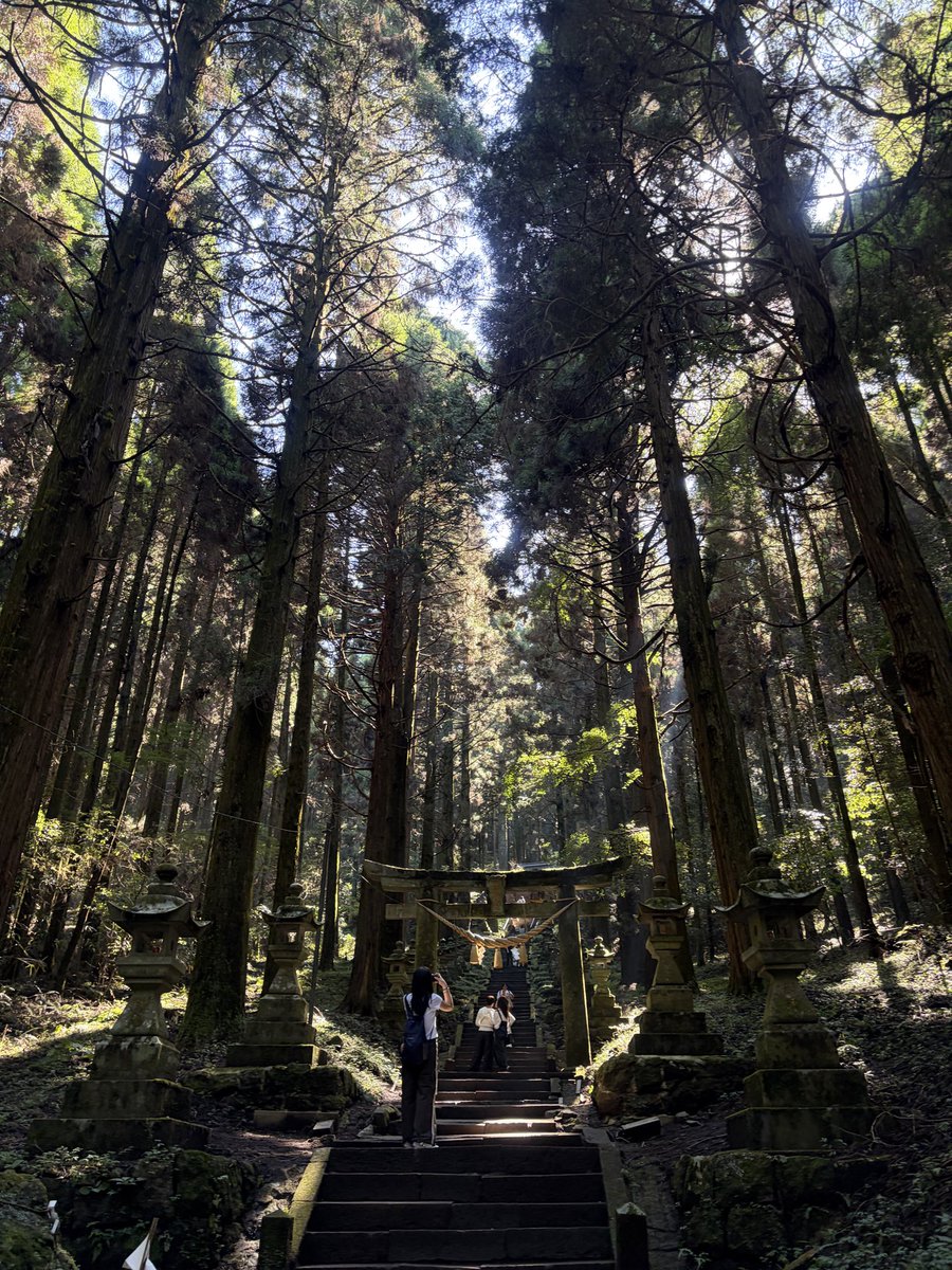 okinanju's tweet photo. 上色見熊野座神社⛩️
林に囲まれた参道はとても涼しいのだが、頂上の本殿に着いた頃には汗だくなるわ笑
#フロサポ熊本行くモン
#フロサポ熊本で馬かもんロッソ https://t.co/lItARohJ70