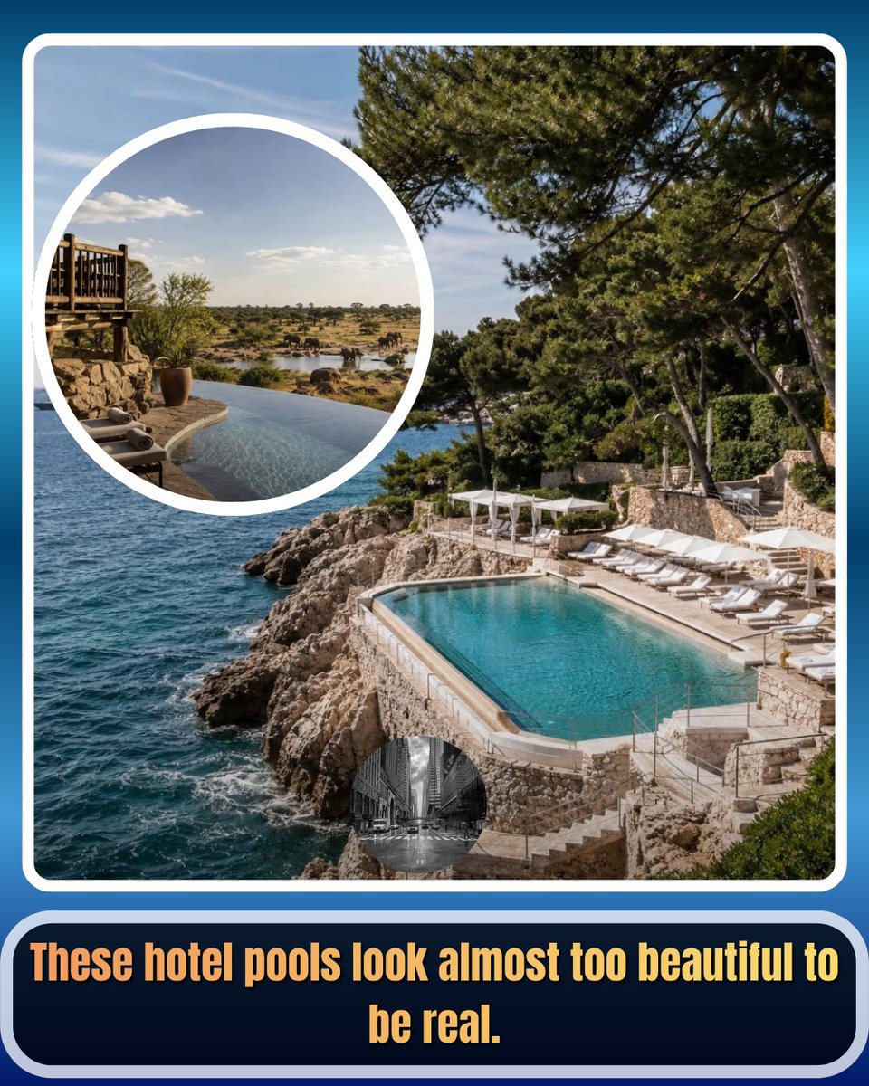 MCyrusBrasil_'s tweet photo. Photo by Place of Greatness on August 19, 2026. These hotel pools look almost too beautiful to be real. https://t.co/UdFctPPNRt
