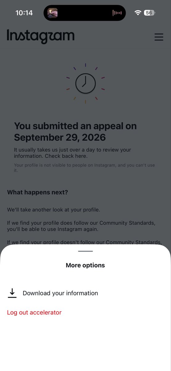 762778's tweet photo. Hi, @instagram i lost my instagram while it was disabled i got it via bug bounty and reported the bug in action, as a reward i wanted to keep my name @accelerator on instagram, the account was banned integrity reason and i appealed and my account is perm sus. https://t.co/BxMqajytvn