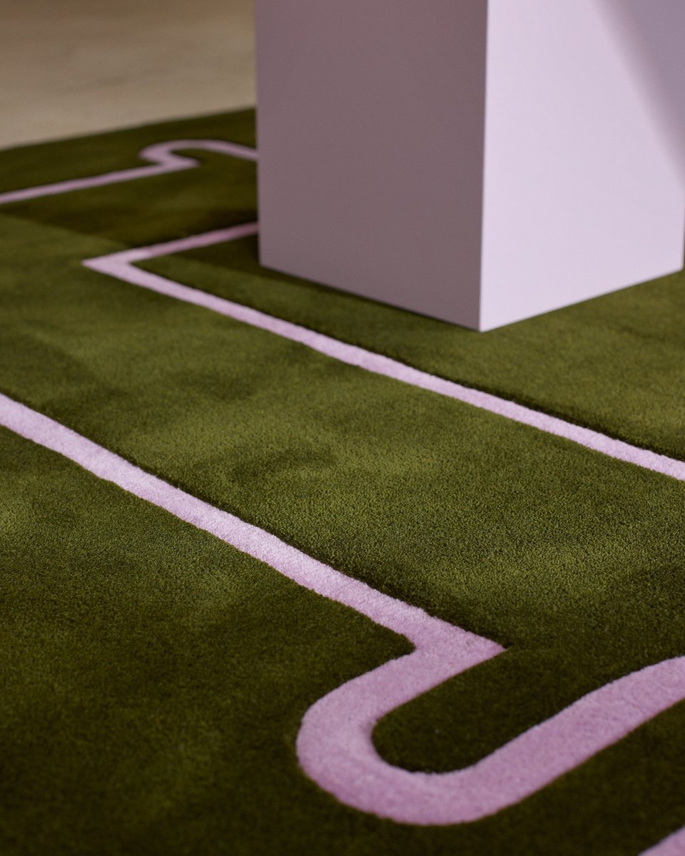 Beck_2Nice's tweet photo. Meet Daisy — Threshold Collection. Hand-tufted cut pile in Pesto–Orchid. On view in Milan, Hall 14 · Stand E47, 21–26 April 2026, Fiera Milano. https://t.co/ww68WoKepm