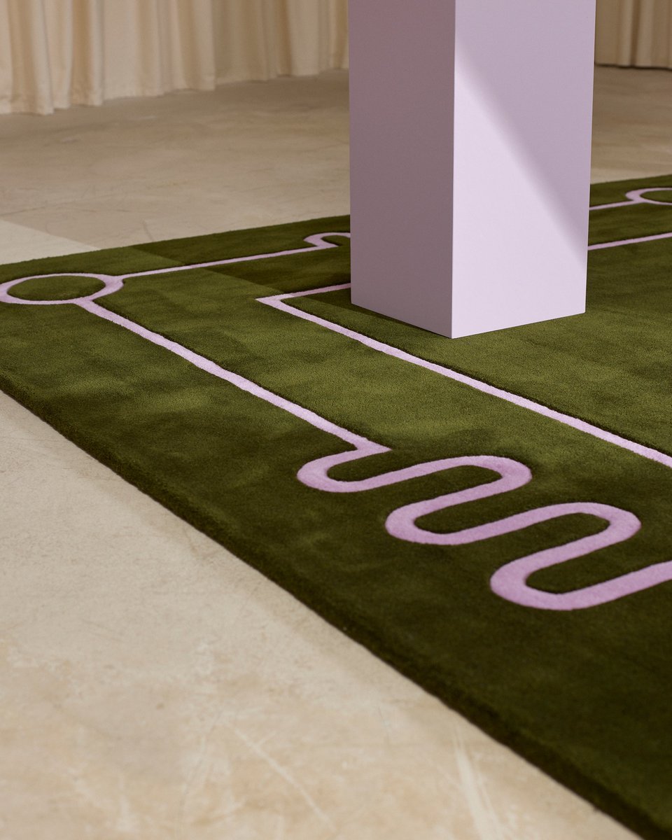 Beck_2Nice's tweet photo. Meet Daisy — Threshold Collection. Hand-tufted cut pile in Pesto–Orchid. On view in Milan, Hall 14 · Stand E47, 21–26 April 2026, Fiera Milano. https://t.co/ww68WoKepm