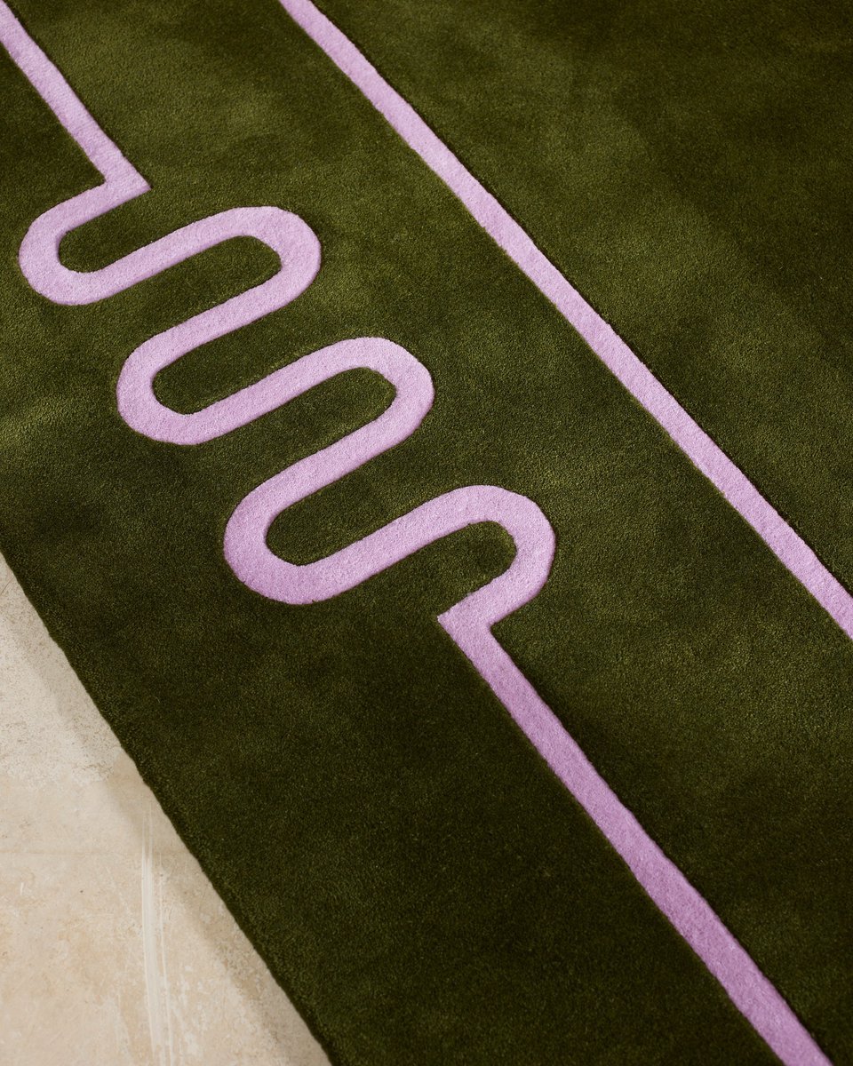 Beck_2Nice's tweet photo. Meet Daisy — Threshold Collection. Hand-tufted cut pile in Pesto–Orchid. On view in Milan, Hall 14 · Stand E47, 21–26 April 2026, Fiera Milano. https://t.co/ww68WoKepm