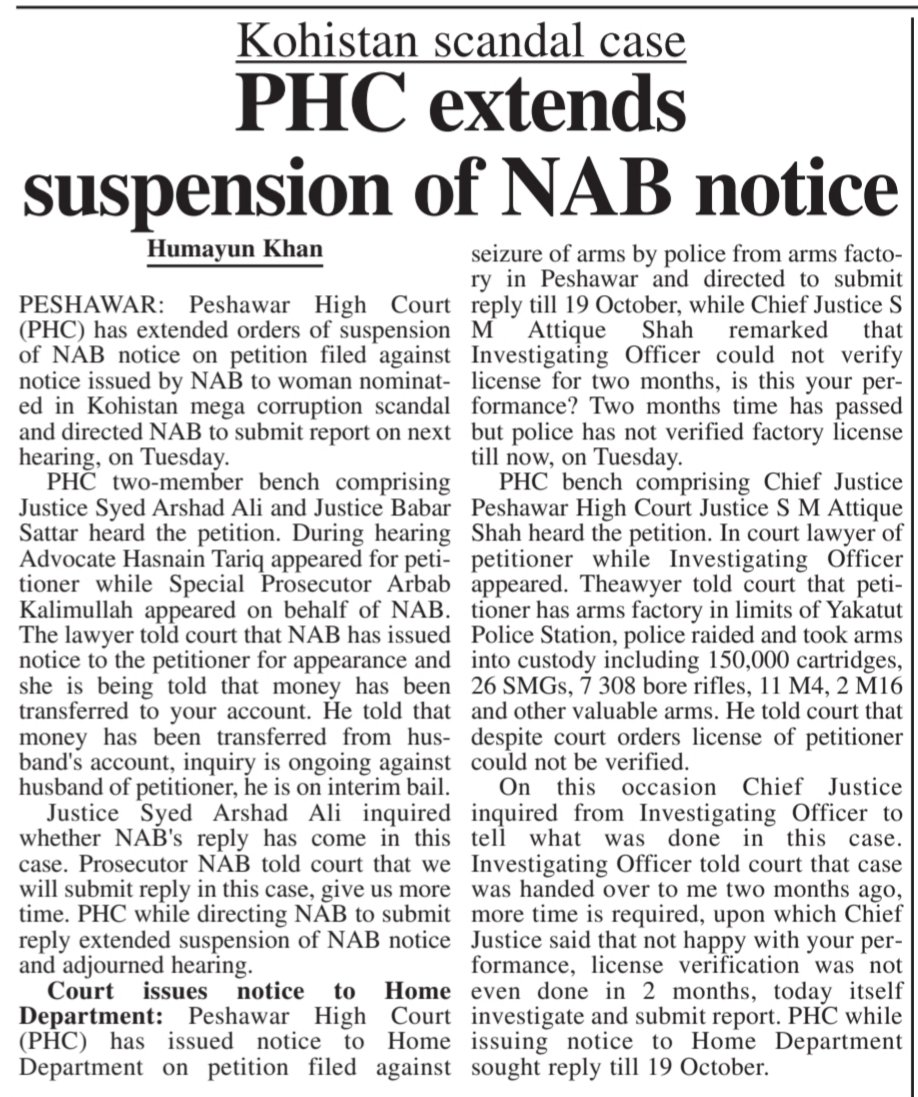 MHumayunkhaan's tweet photo. #Kohistan scandal case: #PHC extends suspension of #NAB notice https://t.co/oP82mfrFpi