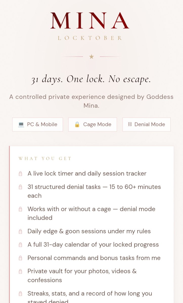 GODDESSMlNA's tweet photo. LOCKTOBER BEGINS WHEN YOU CLICK THIS SHINY BLUE LINK: https://t.co/vQMXkDXF4O https://t.co/ro1szOGgkG
