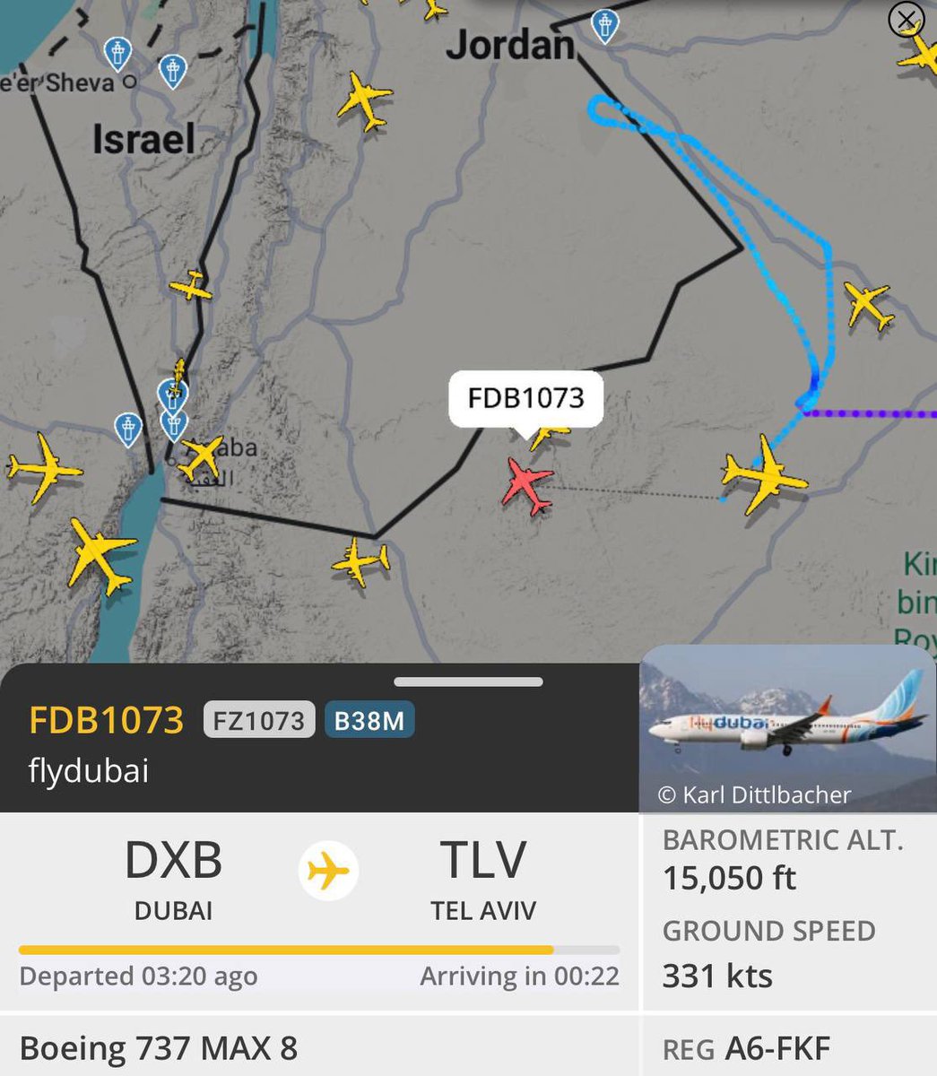 Patriot_Radar's tweet photo. A flight from Abu Dhabi to Tel Aviv was diverted to Saudi Arabia after the pilot activated the hijacking code. https://t.co/q1G4bYi1Xc