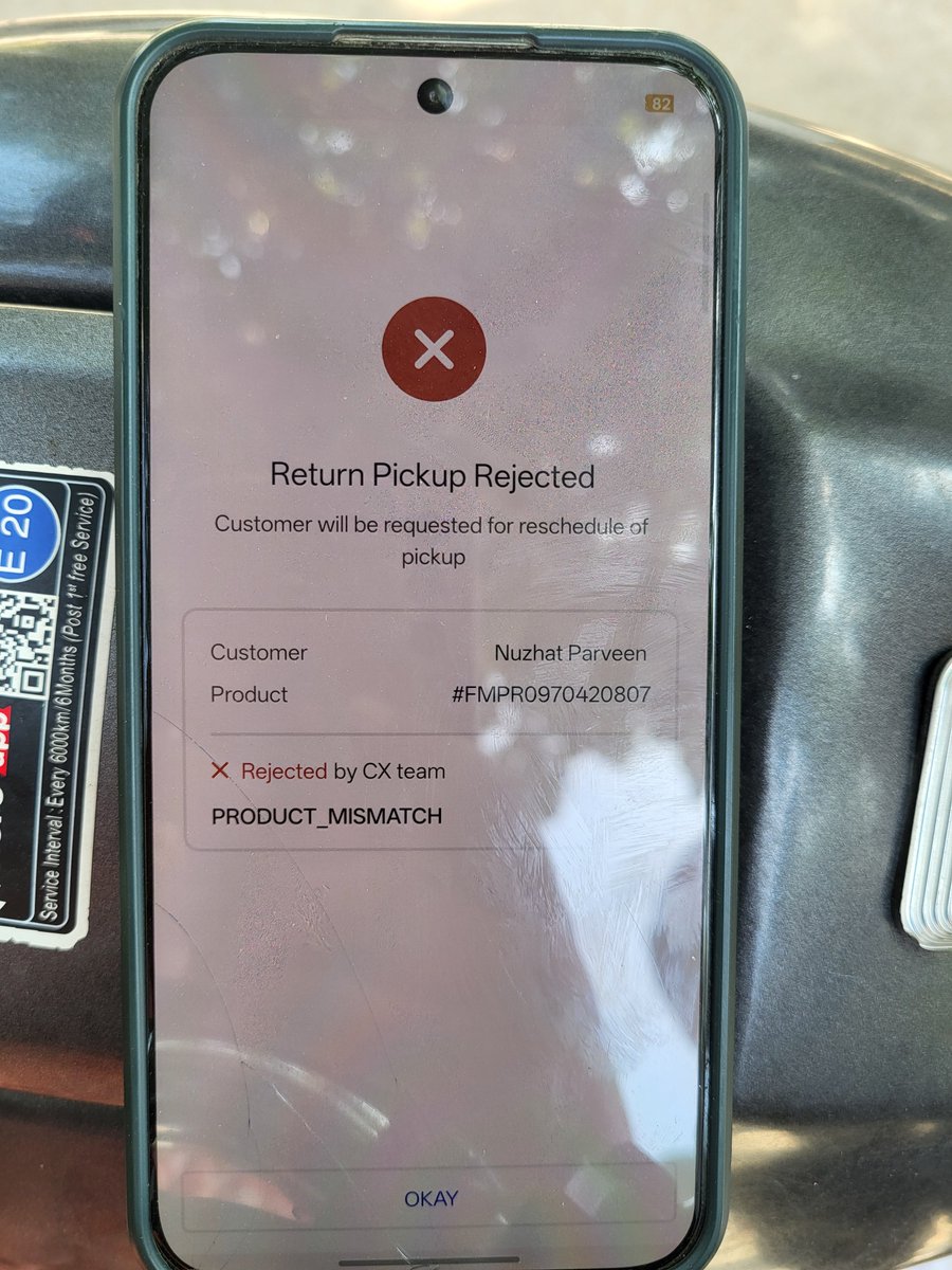 NuzhatParv18's tweet photo. Wrong product received, replacement was also wrong &amp; defective. Return pickup has now been rejected twice for “PRODUCT_MISMATCH.” I’m extremely frustrated after repeated follow-ups with no resolution. Please arrange pickup &amp; refund urgently. Order ID: OD438630113447788100 https://t.co/jYAmDhIp03