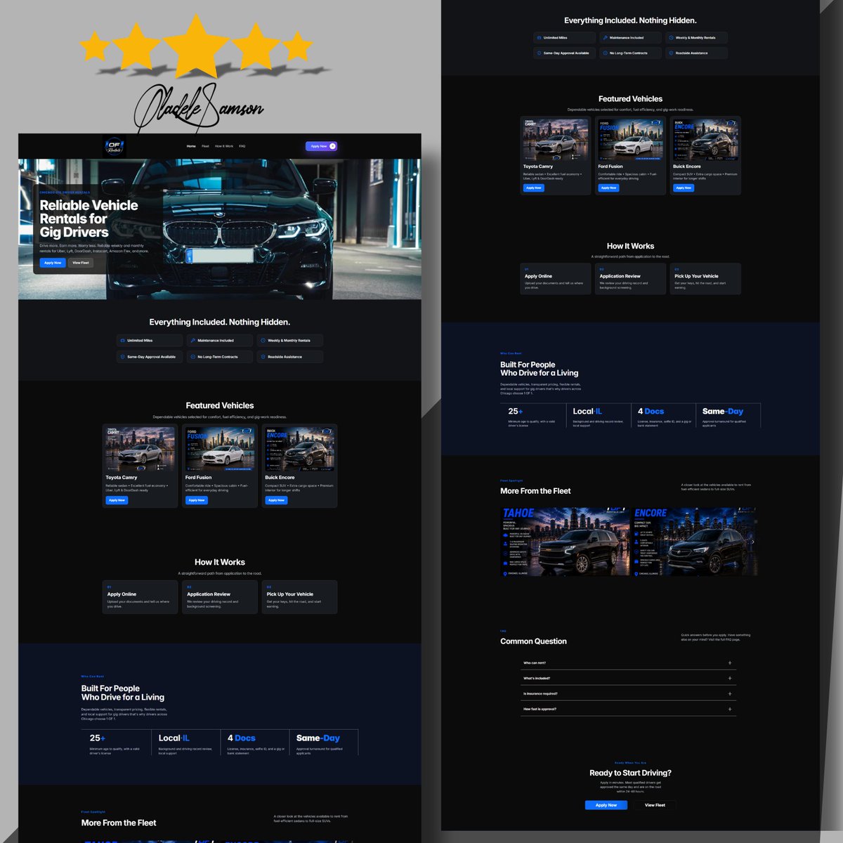 oladele34691's tweet photo. 🚀 NEW PROJECT COMPLETED: High-Converting Car Rental Website

💻 Need a new website, landing page, redesign, or automation? DM me — let’s build it.

#WebDesigner #WebsiteDesigner #WebDeveloper #WebsiteDeveloper #WebDesign #WebsiteDesign #CarRentalWebsite #CarRental #BusinessWeb https://t.co/Zb41zqMsE9