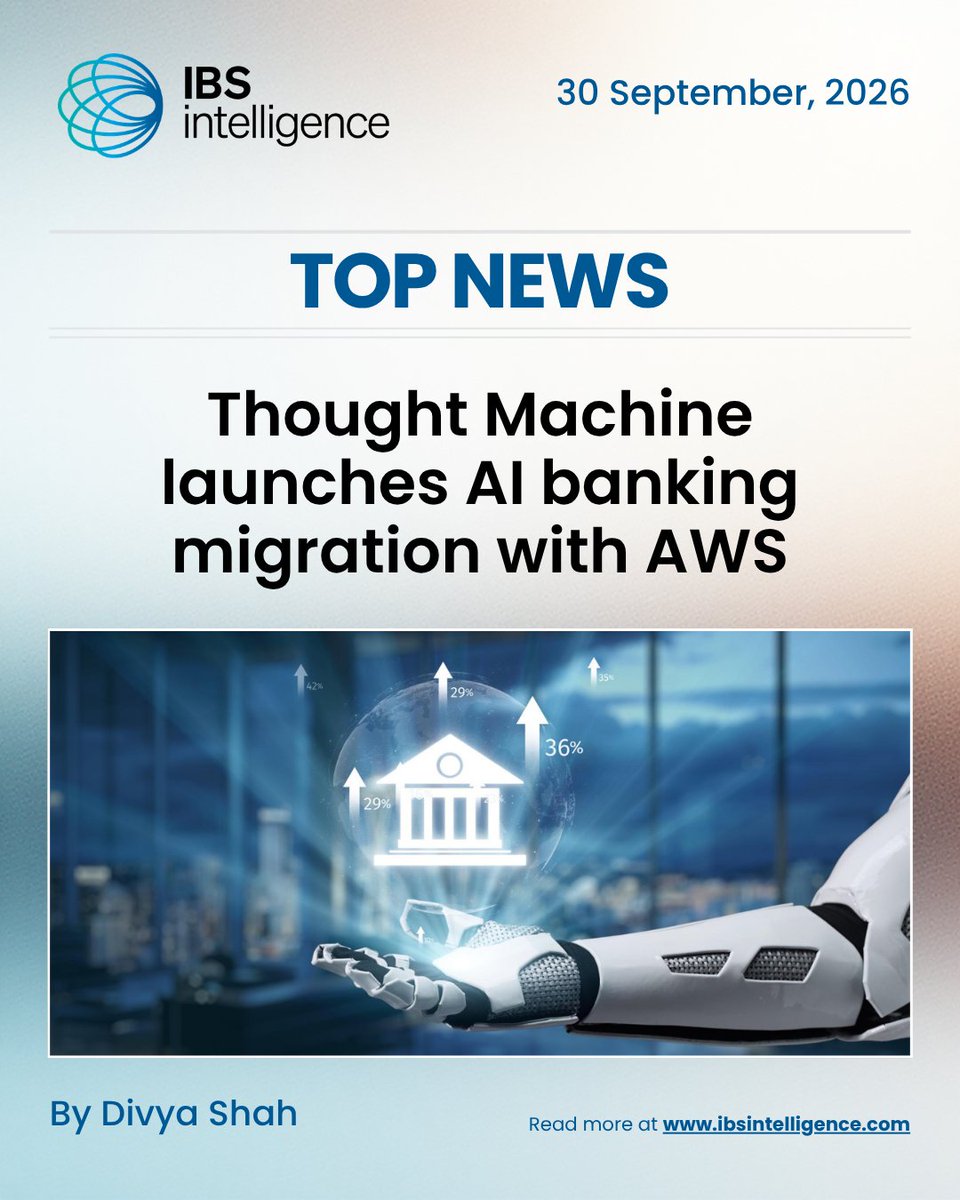 IBSIntelligence's tweet photo. 🚀📰 Top News of the Day! 🤖
Thought Machine, a cloud-native core banking and payments technology provider, launched an AI-powered migration solution in collaboration with Amazon Web Services (AWS) to help banks accelerate core banking modernisation programmes. The joint solution extracted business logic from legacy systems within a bank’s secure cloud environment.

Read more: https://t.co/xUupEYkgFR

#ThoughtMachine #AmazonWebServices #AI #SaaS #Corebanking #FinTech #Banking #cloud #DigitalBanking #FinancialServices #BankingTechnology #IBSintelligence #FinTechNews