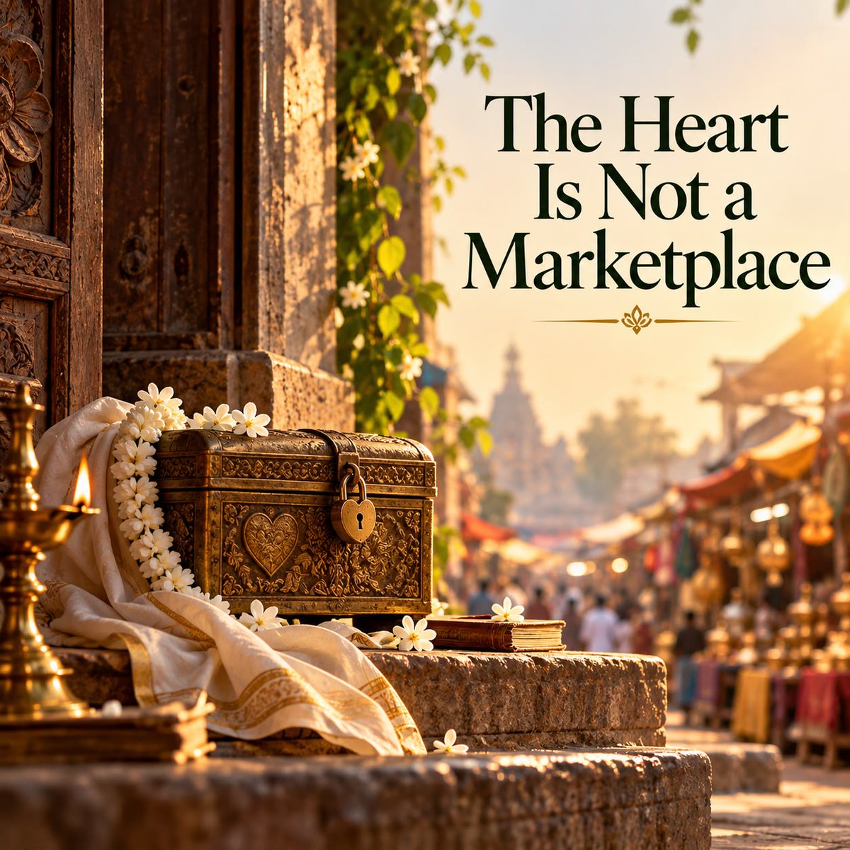 KapilTransforms's tweet photo. The Heart Is Not a Marketplace

When love becomes a transaction, its purity is lost. A heart rooted in genuine devotion neither bargains for affection nor seeks rewards. Its greatest offering is its own sincerity. https://t.co/XSCkhSkQC6