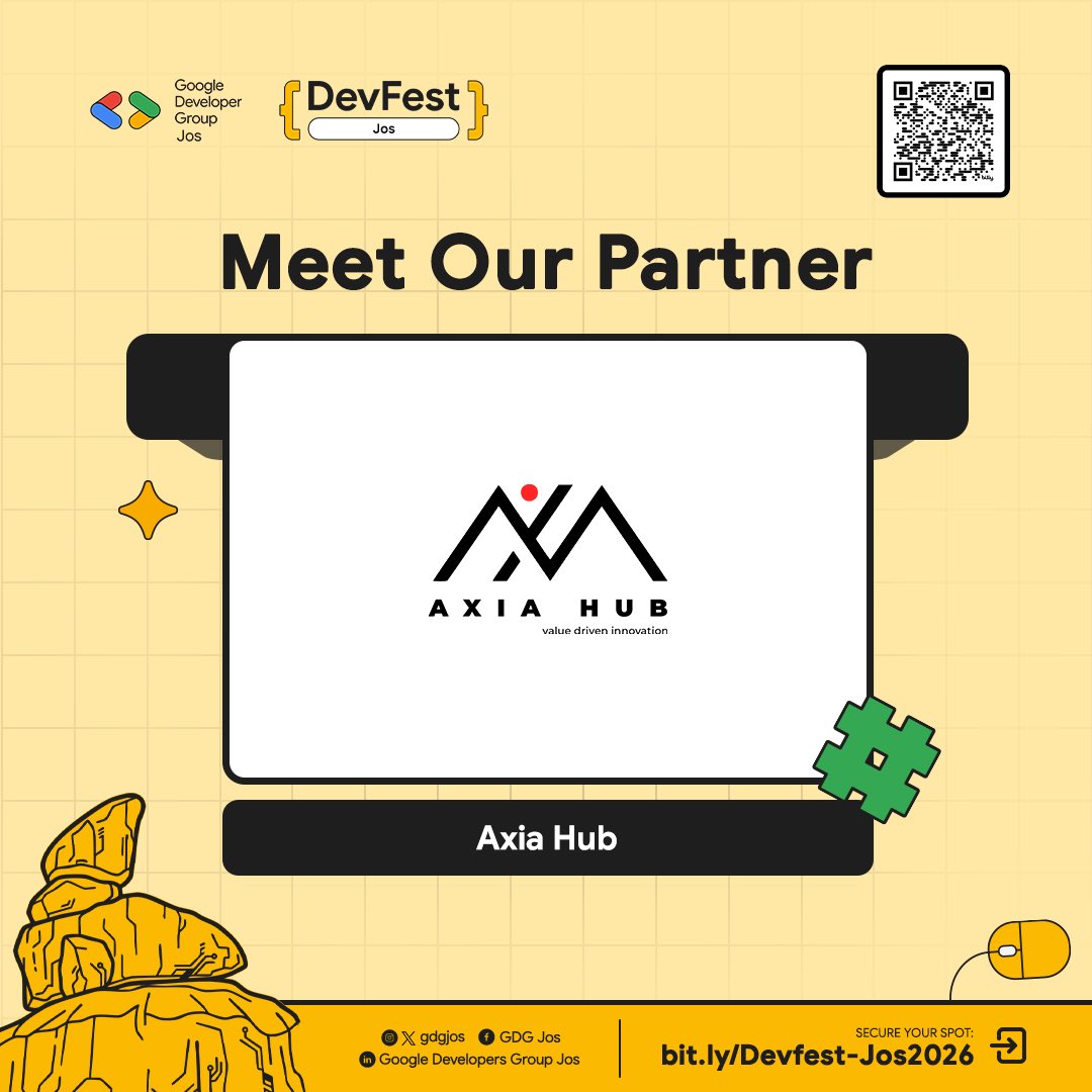 gdgjos2's tweet photo. We are happy to announce our partners for the Devfest26.

Theme: Build, Secure, Scale: Developers and Builders in the Agentic Era.

#DevFestJos #TechExhibitors #JosTechEcosystem #InnovationHub #GoogleDeveloperGroup https://t.co/gEp6DH4IM9