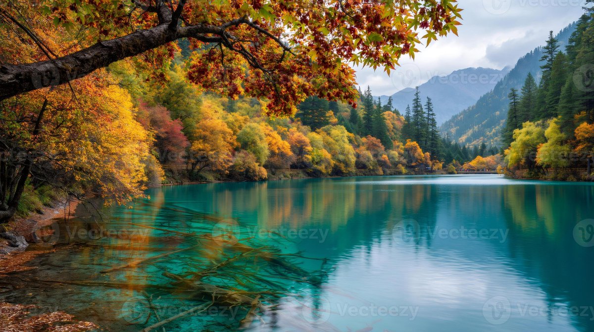 literaturamel's tweet photo. Rojos fuego, amarillos dorados y aguas turquesas tan cristalinas que parecen un espejo. Así amanece en el valle de Jiuzhaigou🇨🇳, donde el otoño no solo se ve, se contempla. 🍁✨

¡Buenos días! Que hoy encuentres tu propio paisaje. ☀️🍂 https://t.co/CUHwoaV0Fi