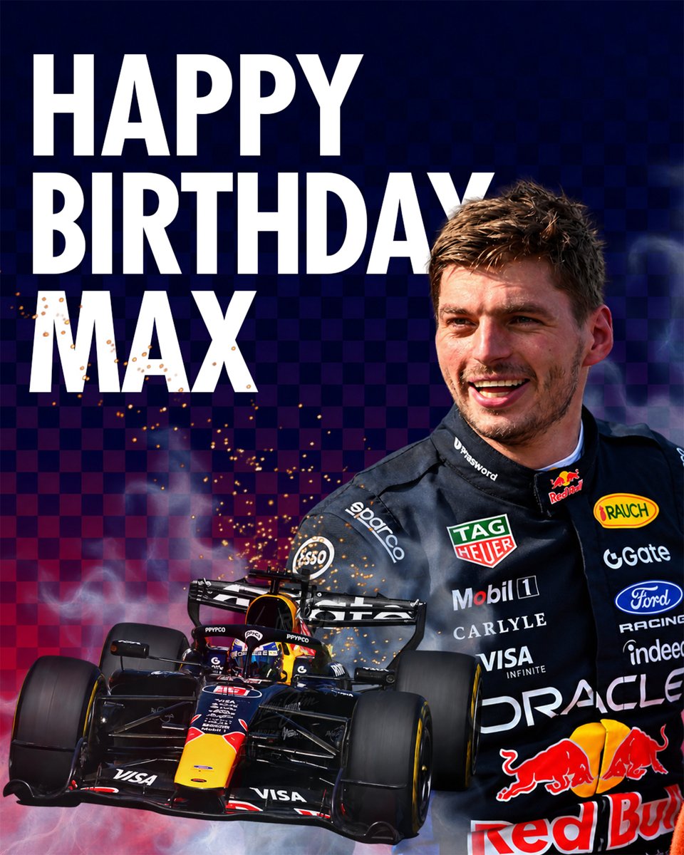 redbullmotorJP's tweet photo. ＼🎂 𝑯𝑨𝑷𝑷𝒀 𝑩𝑰𝑹𝑻𝑯𝑫𝑨𝒀 🎂／ 
今日はマックス・フェルスタッペンの29歳の誕生日🎉

何度見ても痺れる走りにいつも心を動かされる🪽✨

29歳のマックスは、どんな瞬間を見せてくれるのか。
これからも、その走りから目が離せないッ🔥 https://t.co/kFesf6xQoj