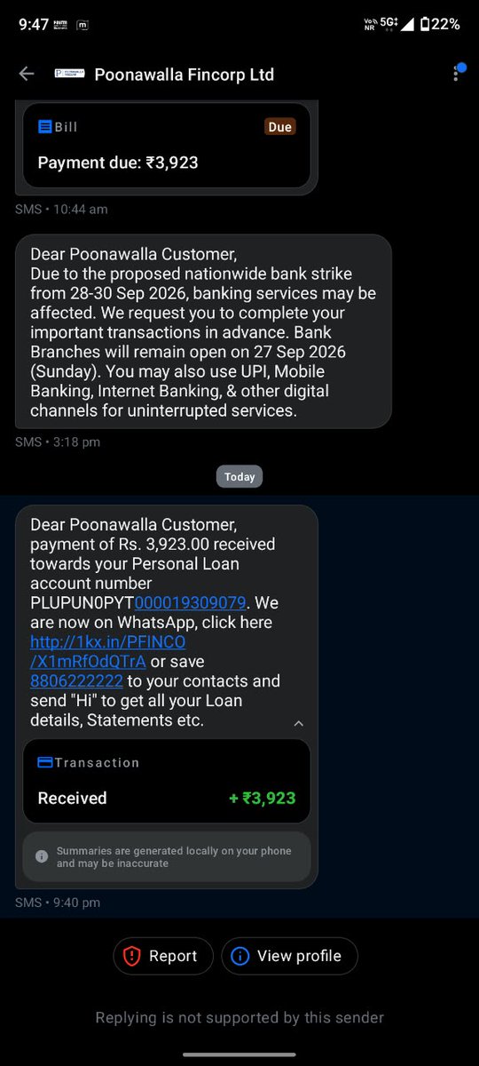 CaseComplansp4's tweet photo. @poonawallafinco, your recovery agents are making payments on my behalf without my consent just to complete their target. @RBI, look into this matter urgently. I will be filing an official RBI complaint for this. , https://t.co/TQz0X5sPzQ