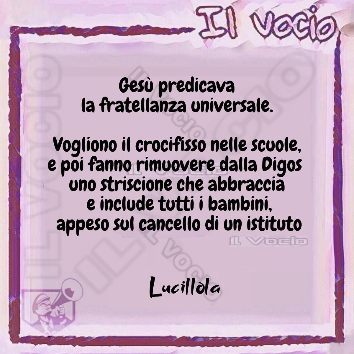 ilvocio's tweet photo. #30settembre
#lucillola #ilvocio #destra #scuola #crocifisso #Pinerolo #striscione #rimosso #digos #lascuolaeapertaatutti #art34costituzione #fratellanza #Gesù https://t.co/d6gNW50BHT