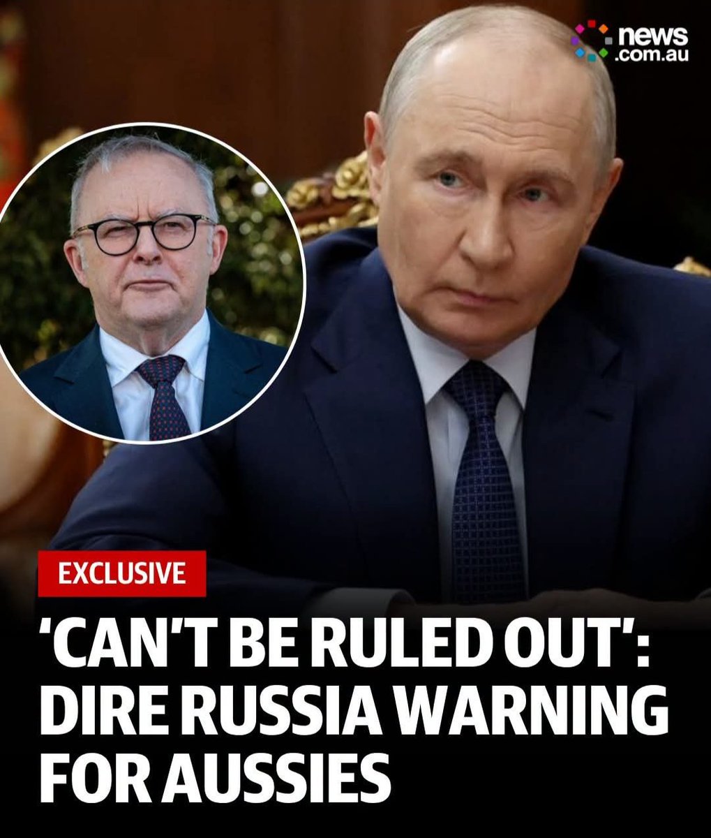 JimThom90458694's tweet photo. An intelligence expert has issued a chilling warning about what Russia could be planning for Australia.

Mr Putin .

Anthony Albanese has given $1.9 billion dollars to UKRAINE 🇺🇦 

Not the Australian people. https://t.co/NHhfIm015S