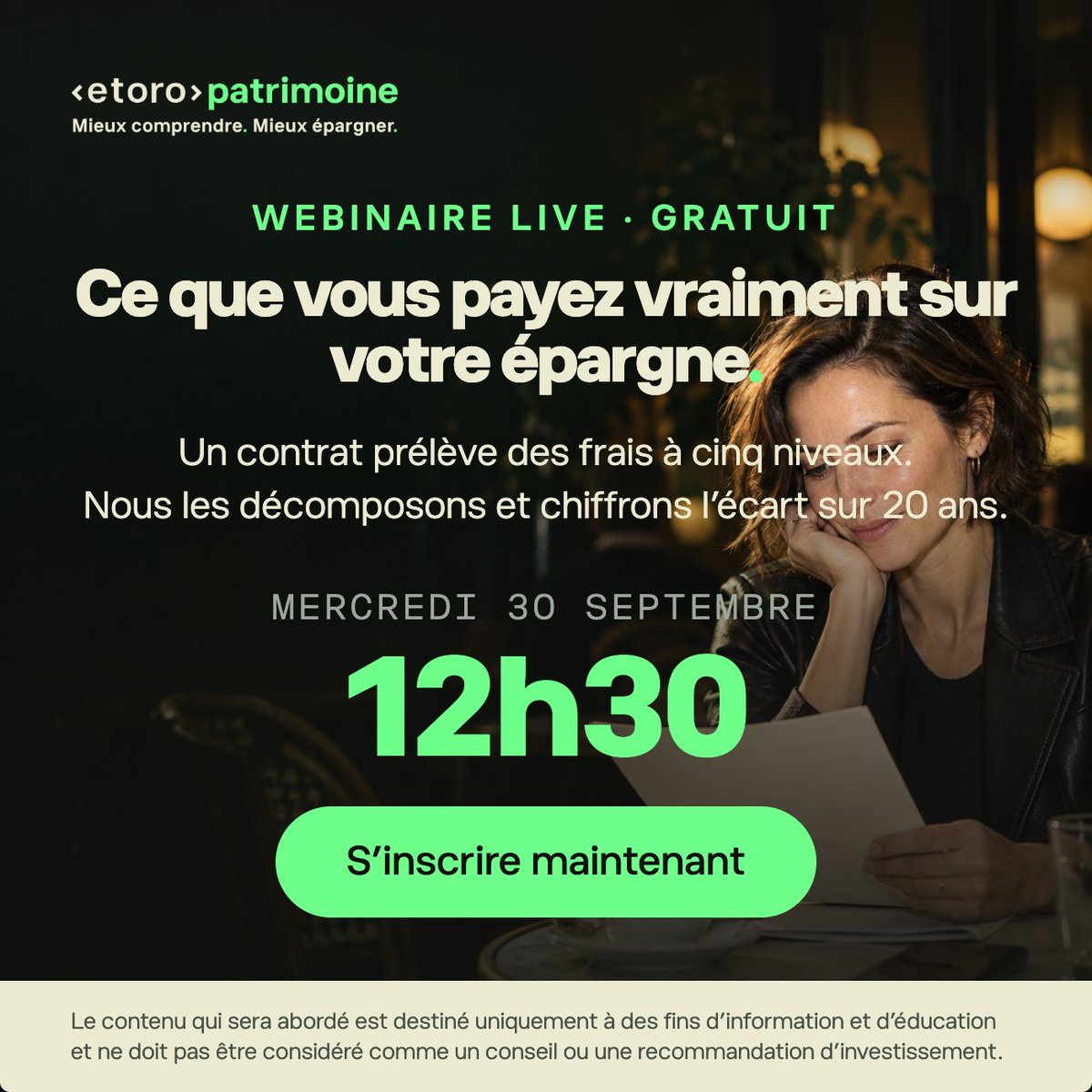 eToroFr's tweet photo. Aujourd'hui 12:30 : ce que vous payez vraiment sur votre épargne.

5 niveaux de frais décomposés, où les lire sur votre relevé et l'écart chiffré sur 20 ans.
 
Inscription gratuite ⬇️
