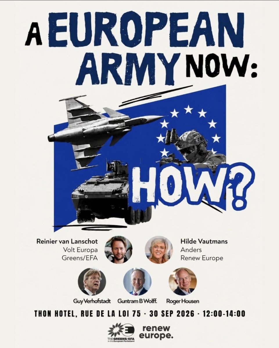DaveKeating's tweet photo. Following on from the #SOTEU announcement of a European Security Council, today at noon I'll be chairing a panel including former 🇧🇪PM Guy Verhofstadt talking about next steps for creating an independent European defence capable of resisting Russia without US help. Register here: https://t.co/BWMpW7W6yw