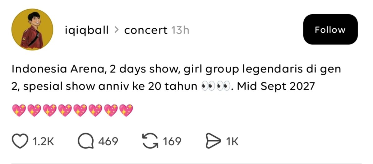 taeresnosliramu's tweet photo. i'll take it 80% this info is legit. snsd will be coming to indonesia next year for their 20th anniversary 

but date and venue are still tentative

indonesian sones, let's start saving, okay!! 🥳 https://t.co/iMZGOP0cYk