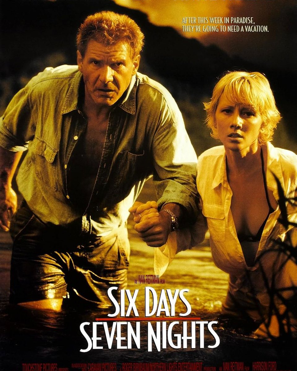 elpuma3's tweet photo. Harrison Ford and Anne Heche stranded on a deserted island, hunted by pirates? Rediscover our video/text review of Ivan Reitman’s SIX DAYS, SEVEN NIGHTS (1998)! https://t.co/zxPHoT1oC4