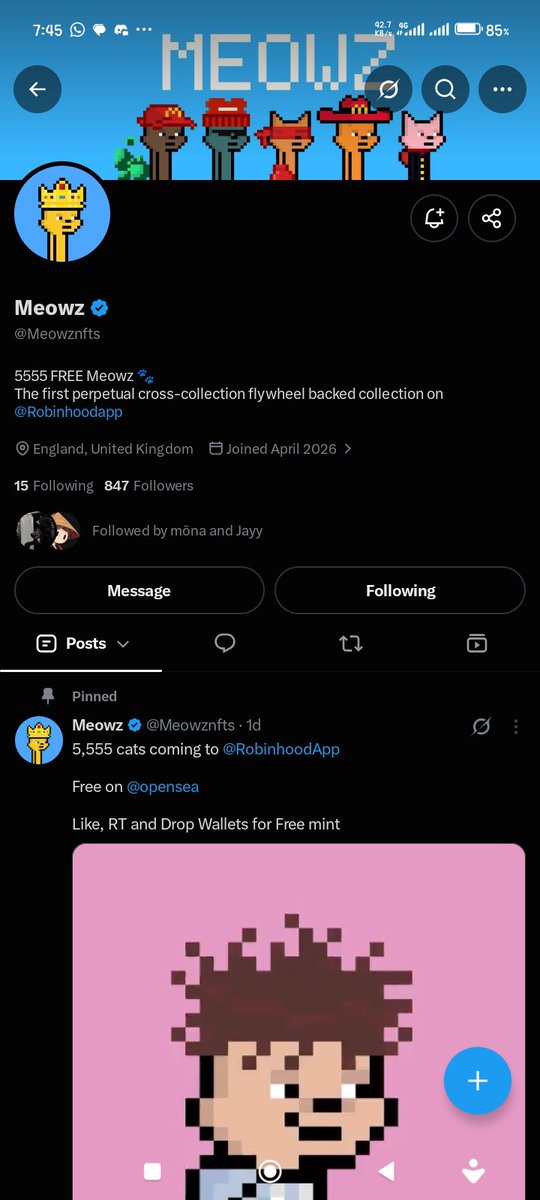 VMX_P_'s tweet photo. @HodlNFT1K @Meowznfts 0xa4c5a431827462be766e430a5cab3c4414b29eb5 https://t.co/Yif8PG1CmE