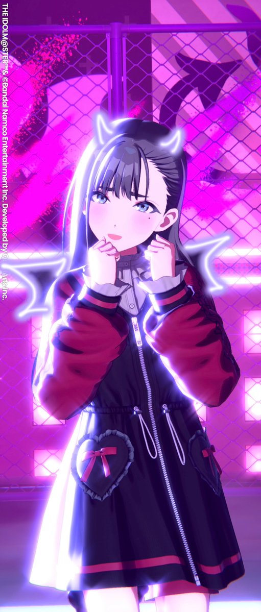 Krsm208's tweet photo. 髪下ろしver.にもツノ欲しかったから描き足してみた プリクラ風で可愛くないですか!? https://t.co/PfauRcnC46