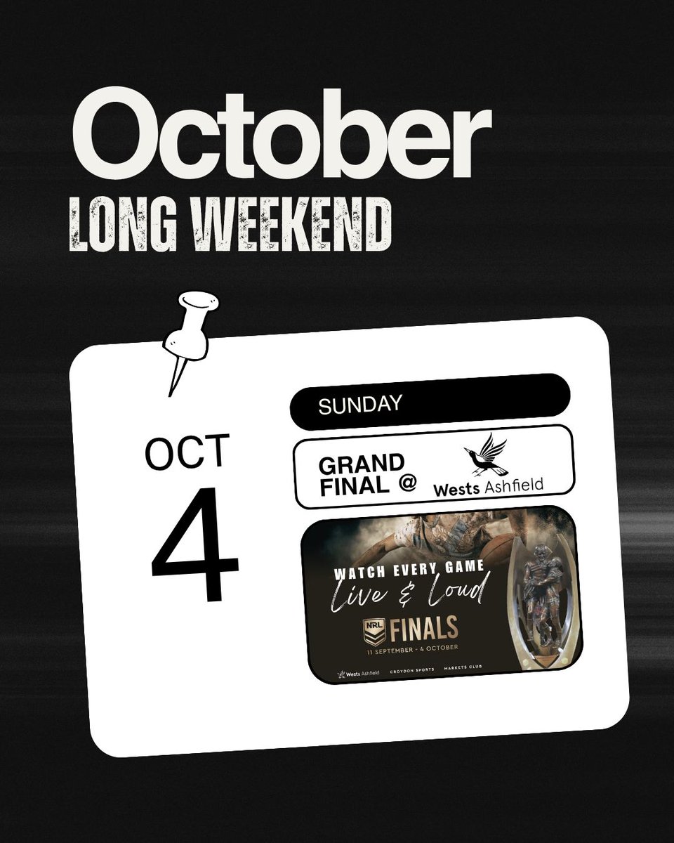 westsmagpies's tweet photo. Your October Long Weekend Locked In 🔐 https://t.co/ULeXPUX2aB