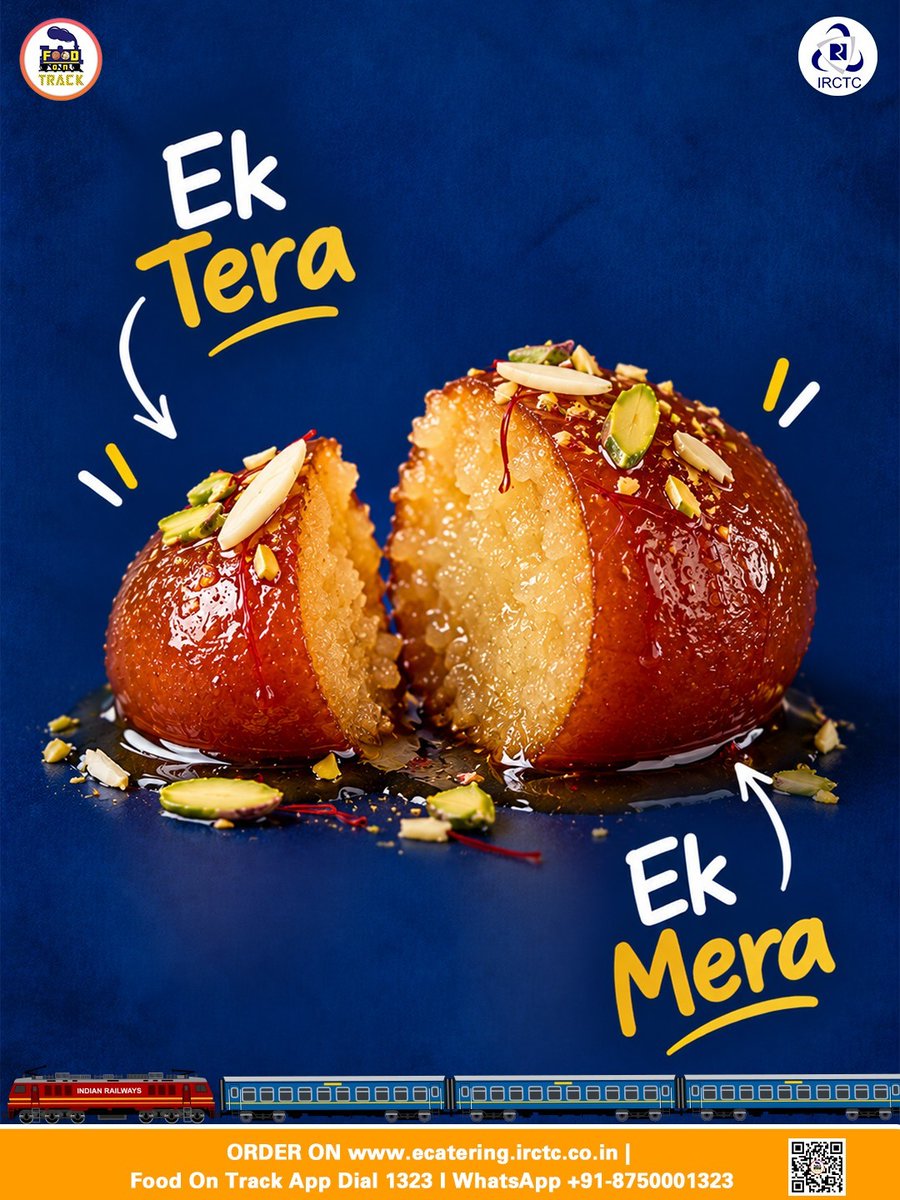 eCateringIRCTC's tweet photo. Chai Teri. Chuski Meri.

Because let’s be honest, a train journey without a piping hot kulhad of chai is just a commute. 

Stop waiting for the platform vendor sprint. Get your favorite tea, crispy samosas, and hot snacks delivered straight to your coach.

Good food. Great journeys.

Tap the link in bio to order on the Food on Track app!

🌐 https://t.co/sj0NT7G2Cn
📲 Install #FoodOnTrack app
📞 Call 1323
📱 WhatsApp +91-875000132