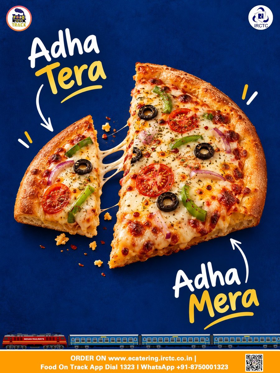 eCateringIRCTC's tweet photo. Chai Teri. Chuski Meri.

Because let’s be honest, a train journey without a piping hot kulhad of chai is just a commute. 

Stop waiting for the platform vendor sprint. Get your favorite tea, crispy samosas, and hot snacks delivered straight to your coach.

Good food. Great journeys.

Tap the link in bio to order on the Food on Track app!

🌐 https://t.co/sj0NT7G2Cn
📲 Install #FoodOnTrack app
📞 Call 1323
📱 WhatsApp +91-875000132