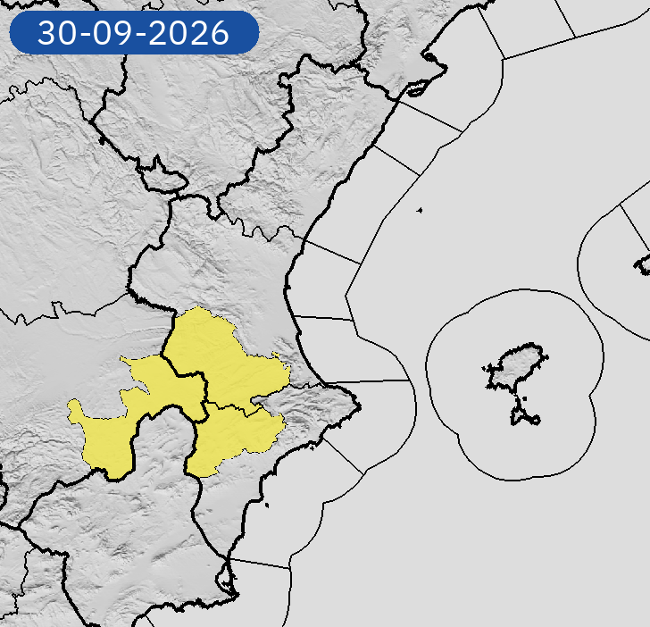 AEMET_CValencia's tweet photo. 30/09 08:48 AVISOS HOY Y MAÑANA | Comunitat Valenciana: tormentas y lluvias. Nivel máximo de aviso: naranja.
Actualizaciones en https://t.co/R3Fs2JzKgr https://t.co/bQYhkIqcEC