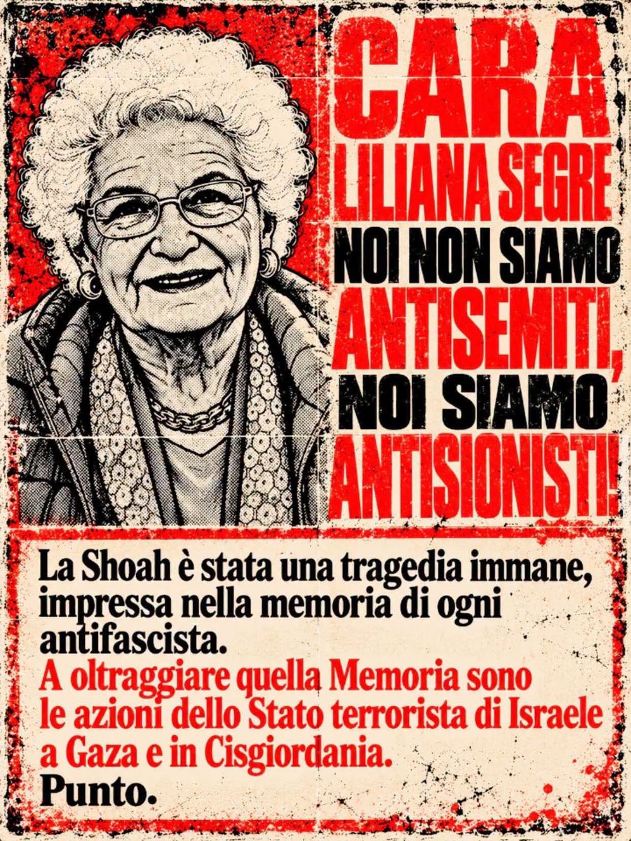 TommasoSpinel's tweet photo. #DdlAntisemitismo #LilianaSegre
#IsraelGenocidalState #FreePalestine https://t.co/xnoLmViqpp