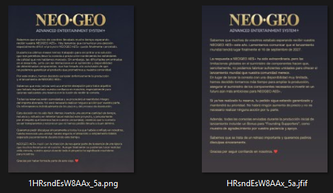 COTW_SNK_NeoGeo's tweet photo. THE AUTHENTICITY OF THE ALLEGED PLAION DOCUMENT HAS FINALLY BEEN CLARIFIED

The file presented as an internal PLAION document announcing the cancellation of the Neo Geo AES+ can now be technically traced. The analysis shows that it was generated with ChatGPT / gpt-image, then transmitted under a filename that almost exactly reproduces that of an older official PLAION asset announcing the console’s delay. All the evidence converge towards the fabrication of a fake document designed to look like a genuine PLAION leak.

One essential clarification: @SpineCard sent me the exact file he himself had received as an email attachment, not a screenshot or an image recovered from X. That original file is the one that was used for the analysis.

DIRECT AI ANALYSIS — A FALSE NEGATIVE

The first method was simply to upload the image to ChatGPT or Gemini and ask whether they detected any traces of AI use.

The result could be negative: no clear indication of AI, no C2PA manifest detected.

That result was nevertheless incorrect. The reason is that an image uploaded directly to an AI system can be re-encoded or transformed during the upload process. The analysis may therefore no longer be performed on the exact same bytes as the original file.

One detail illustrates this: ChatGPT described the copy it was analysing as RGBA, while the original PNG extracted from the file sent by SpineCard is RGB.

Having an AI directly analyse an image was therefore not a sufficiently reliable method for examining its metadata and C2PA structure. The original file had to be analysed locally.

EXIFTOOL — LOCAL ANALYSIS OF THE ORIGINAL FILE

A local analysis of the original PNG with ExifTool revealed what had been invisible during the direct ChatGPT analysis.

The file contains, among other things: c2pa.created, c2pa.converted, c2pa.watermarked.unbound, ChatGPT, gpt-image, OpenAI Media Service API and trainedAlgorithmicMedia.

Most importantly, ExifTool reveals the timestamp recorded in the manifest at the time of creation: 25 September 2026 — 20:17:30 UTC, i.e. 22:17:30 local time in Spain / Central Europe.

However, the email presenting this image as a genuine PLAION document was sent to SpineCard at 22:29.

The image had therefore been generated approximately 11 minutes and 30 seconds before the email was sent.

This is also the point at which another particularly important piece of information appears: the manifest associated with the OpenAI generation gives the file the title image.png.

CONTENT CREDENTIALS — ONLINE VERIFICATION

The original file was then submitted to the Content Credentials verification service.

The service identifies OpenAI OpCo, LLC, OpenAI Media Service, a creation operation and a format conversion operation.

It explicitly states that the image was generated using an AI tool.

So this is no longer simply an interpretation of ExifTool: the C2PA credential embedded in the file is also recognised by the Content Credentials verification tool.

C2PATOOL — VALIDATION OF THE MANIFEST AND OPENAI SIGNATURE

The analysis was then taken further with c2patool, the dedicated tool for inspecting and validating C2PA manifests.

It finds the same manifest, including OpenAI Media Service API, ChatGPT, gpt-image, the title image.png, and the same creation timestamp of 25 September at 20:17:30 UTC.

The certificate chain identifies OpenAI Media Service and OpenAI OpCo, LLC.

C2patool validates, among other things, the claim signature, the assertion hashes, the data hash, the signing certificate within the C2PA trust chain, and the fact that the certificate had not been revoked.

At this stage, it can therefore be technically established that the image was created by OpenAI’s ChatGPT / gpt-image pipeline, at the time recorded in its manifest.

AI GENERATION ALONE DOES NOT PROVE THE DOCUMENT IS FAKE

But this still does not, by itself, prove that the document is fake.

PLAION could perfectly well have decided to use an AI tool to produce a visual for its communications.

Such a scenario would not even be implausible within the SNK environment: there has already been the apparent use of AI-generated imagery in an official Kim trailer for COTW, as well as the image used to present the mosaic project for the Metal Slug 30th Anniversary.

THE FILENAME COMPARISON

This is where the comparison becomes particularly interesting.

In the C2PA manifest corresponding to its generation by OpenAI, the file appears under the title image.png.

But the file received by SpineCard in the email was named 1HRsndEsW8AAx_5a.png.

Yet there is a genuine earlier PLAION asset named HRsndEsW8AAx_5a.jpg, corresponding to the announcement of the console’s delay on PLAION’s Spanish account.

The match is almost exact:

Official PLAION file: HRsndEsW8AAx_5a.jpg
File presented as the leak: 1HRsndEsW8AAx_5a.png
The name of the older official asset is therefore reproduced character for character, with only a 1 added at the beginning and the extension .jpg replaced with .png.

At the same time, thanks to the C2PA manifest, we know that when the image passed through the OpenAI pipeline it was associated with the generic title image.png.

It can therefore be established that the file was renamed between its generation and its transmission by email. The file itself does not allow us to determine who renamed it, nor to directly prove the intention of the person who did so.

But the result is objective: after being generated by ChatGPT, the image ended up with a filename almost identical to that of a genuine earlier PLAION asset, giving it the appearance of a file originating from the same publishing environment.

CONCLUSION

Taken separately, none of the initial elements was enough to reach a definitive conclusion.

The fact that an image was created with ChatGPT / gpt-image does not, by itself, demonstrate that it is fraudulent: a company can perfectly well use artificial intelligence to produce a communication visual.

But here the elements add up: the exact file received by SpineCard was analysed, its C2PA manifest establishes generation by ChatGPT / gpt-image, that generation is timestamped at 22:17:30, the email presenting the image as a genuine PLAION leak was sent at 22:29 — approximately 11 minutes and 30 seconds later — the manifest initially associates the image with the generic title image.png, the file is then renamed 1HRsndEsW8AAx_5a.png before being sent, and that new name almost exactly reproduces HRsndEsW8AAx_5a.jpg, the name of a genuine earlier PLAION file.

So it is not the use of AI, taken in isolation, that allows us to reach a conclusion. It is the combination of the OpenAI provenance, the extremely short timeline, and above all the renaming that reproduces the name of an older official PLAION asset that makes all the evidence converge towards the fabrication of a fake document designed to look like a genuine PLAION leak.

#SNK #NeoGeo #PlaiOn