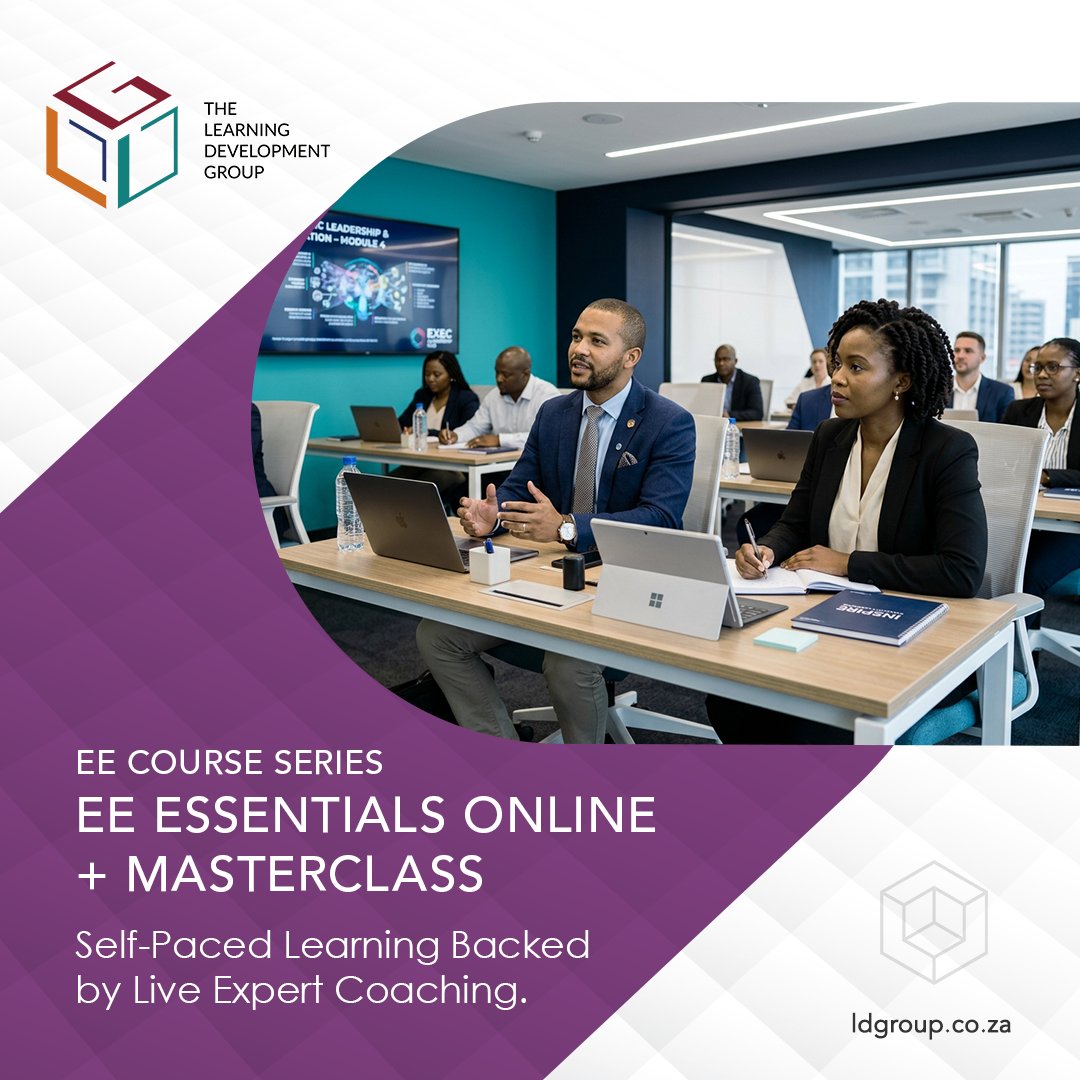 TheLearningDev1's tweet photo. The Employment Equity Act sets clear compliance thresholds. Our EE Course Series moves through three self-paced levels from awareness to running an EE Committee, plus a live Masterclass option. Full structure: https://t.co/I77FtfNRxs
#EmploymentEquity #ComplianceSA #HRLeadership https://t.co/L957oyzoVH