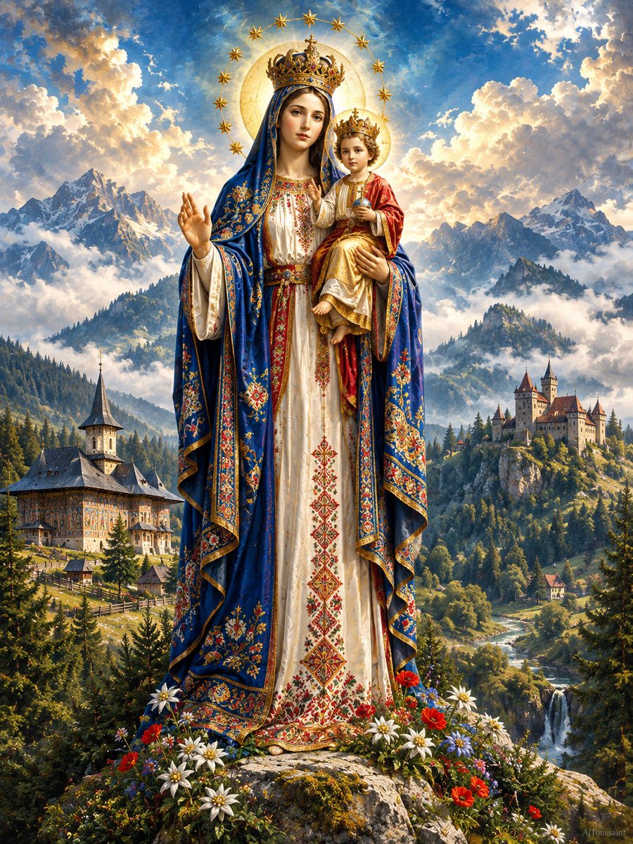 ajtoussaint's tweet photo. Bucură-te Maria, cea plină de har, Domnul este cu tine. Binecuvântată ești tu între femei și binecuvântat este rodul pântecelui tău, Isuse. 
Sfântă Marie, Maica lui Dumnezeu, roagă-te pentru noi, păcătoșii acum și în ceasul morții noastre. 
Amín. https://t.co/IJDaLrkDtb