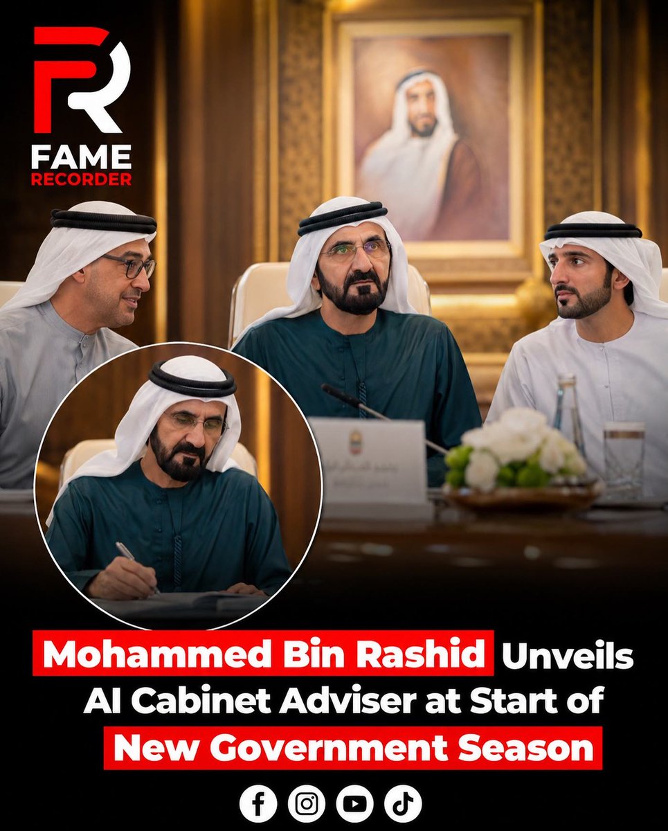 3verlastinglove's tweet photo. Photo by Fame Recorder on September 4, 2026: Mohammed Bin Rashid unveils an AI Cabinet Adviser at the start of the new government season. https://t.co/rcp5h5SOOX