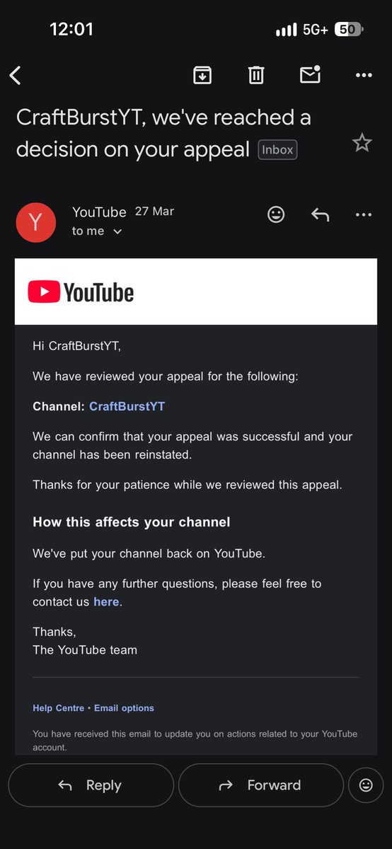 Mc_Modez's tweet photo. Hi @TeamYouTube all my channels including CraftBurstYt are now fully reinstated by YouTube and no channel is terminated Please manually clear the backend flag so my Silver Creator Award eligibility error is resolved I don't have any terminated channel
Please fix issue. https://t.co/a7fKjFxzZe