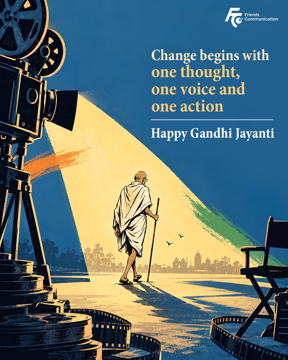 FriendsCommKol's tweet photo. One thought. One voice. One action.
Every change begins with a choice.

Wishing everyone a meaningful Happy Gandhi Jayanti.

#FriendsCommunication #HappyGandhiJayanti #MahatmaGandhi #Bapu https://t.co/zku5NbLODu