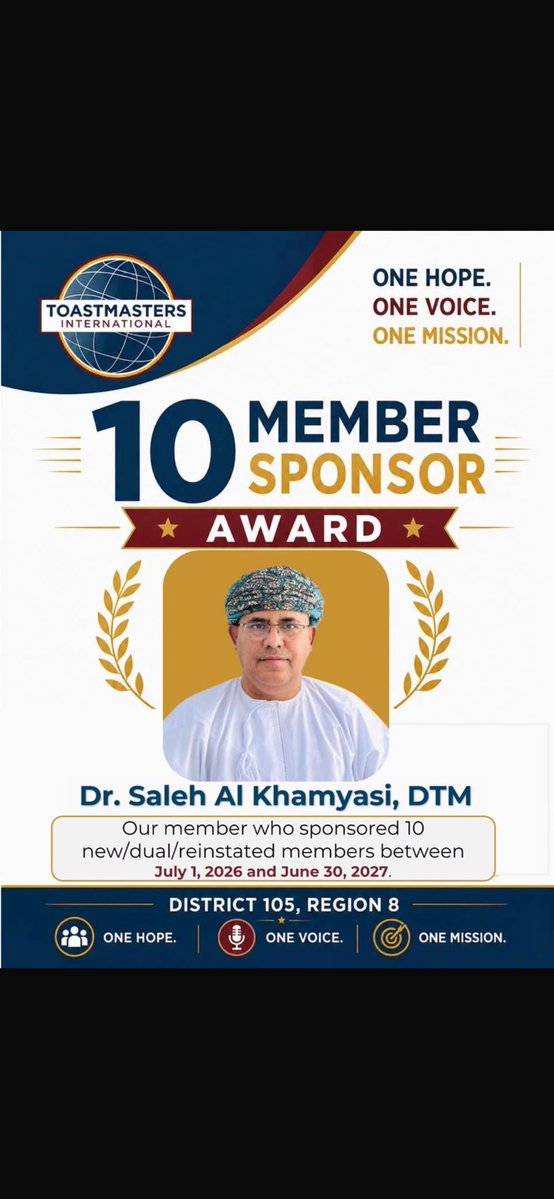 SalehAlkhamyasi's tweet photo. عالم التوستماسترز هو منصة الشجعان؛ حيث يواجهون مخاوفهم وترددهم وإحجامهم عن التحدث أمام الجمهور، فيقفون رغم الخوف، ويتحدثون رغم التردد، ويمضون قدمًا نحو التحليق خلف أحلامهم، ليكتشفوا في كل خطوة نسخة أفضل من إمكانياتهم ومواهبهم وقدراتهم. https://t.co/4FFo03SyxQ