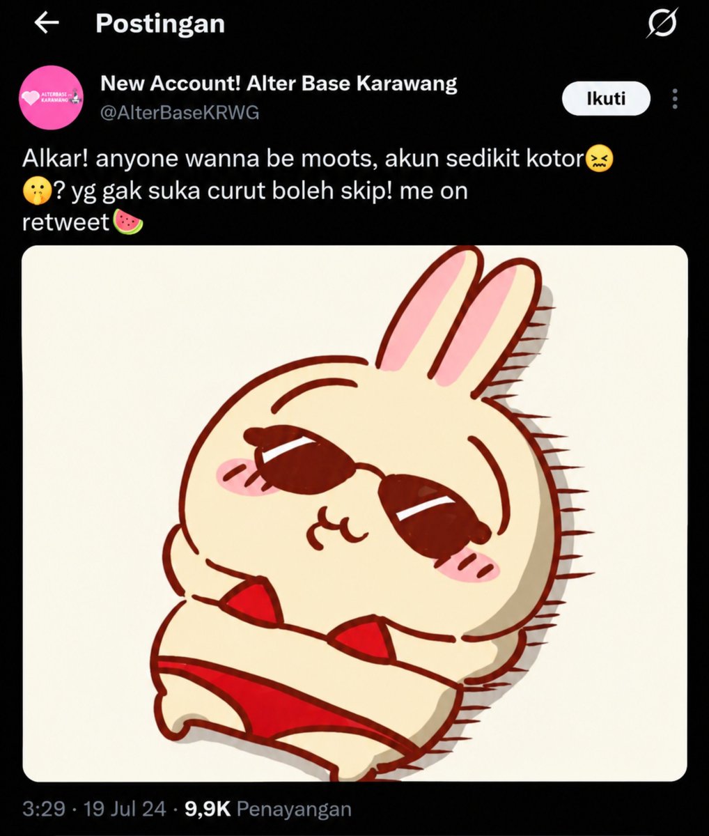 Kaiandred's tweet photo. Astaghfirullah nemu usagi di akun alter https://t.co/0g6dBaf4ul