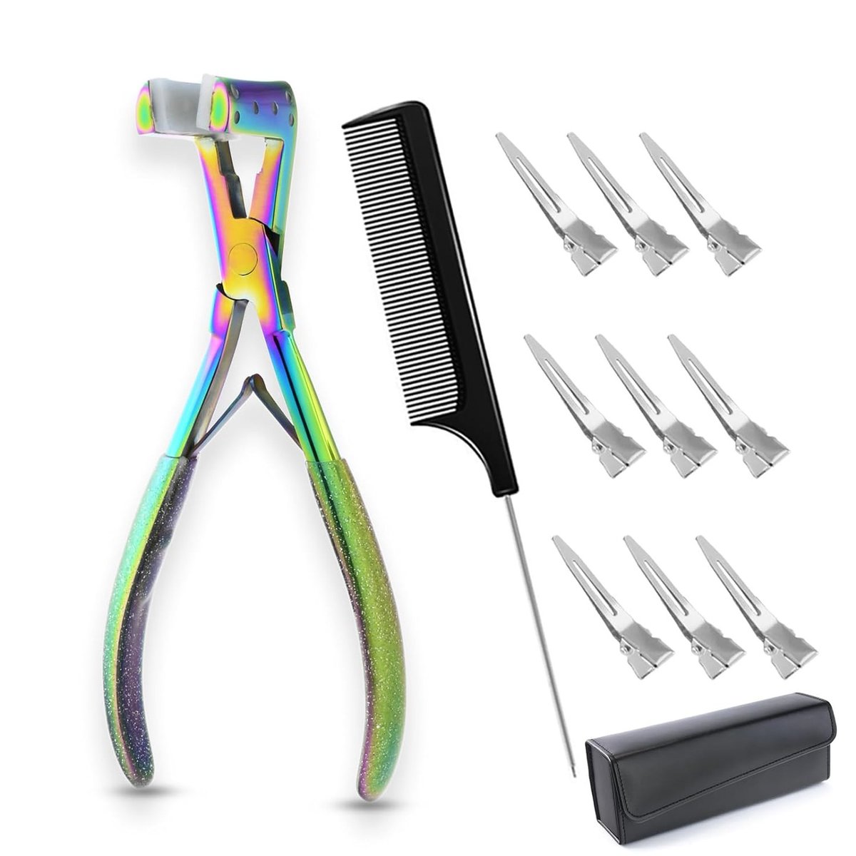 13Polito's tweet photo. My Hair Tools Hair Extension Kit: tape-in extension pliers, flat sealing surface, 9 sectioning clips, styling and parting comb. Available on Amazon. DM or WhatsApp for wholesale catalog. https://t.co/wHIfHcD4K3