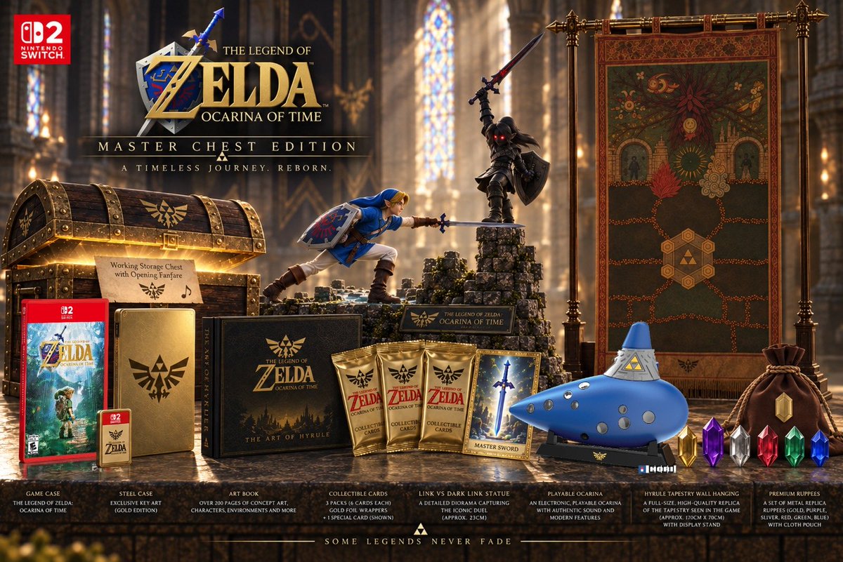 JsLockload's tweet photo. Fine @NintendoEurope @NintendoUK @Nintendo if you won’t allow me to spend all my money on a collectors edition for #ZeldaOcarinaOfTime… I’ll just have to dream up my own one! 

Presenting:

The Master chest edition! https://t.co/A6fr9cQIiJ