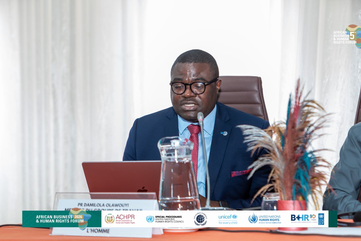 dsolawuyi's tweet photo. It was my great pleasure on behalf of the @WGBizHRs to welcome delegates to the 5th Africa Forum on Business and Human Rights that kicked off yesterday in Dakar, Senegal.

https://t.co/bcTMHSWFRT
#humanrights #environment #law #Africa #bizhumanrights #BHRF2k26 #AFBHR https://t.co/EvuWYJMCqH