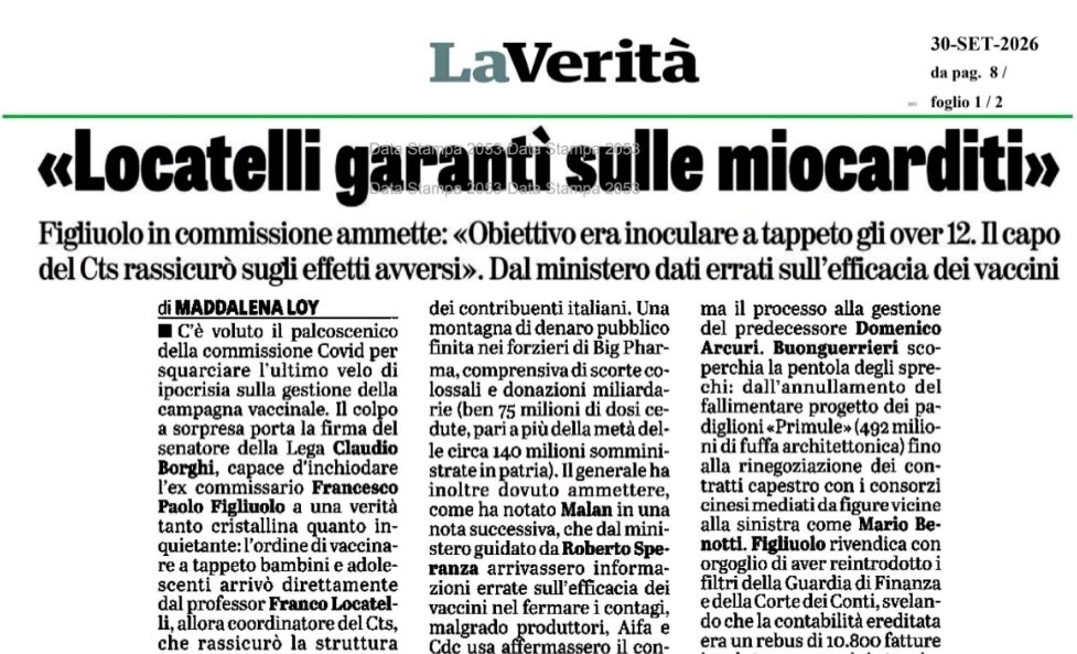 ClaudioBorghi's tweet photo. Vedo che qualcuno ha notato quello che è stato detto ieri in commissione Covid. https://t.co/iNdNTt5fi9