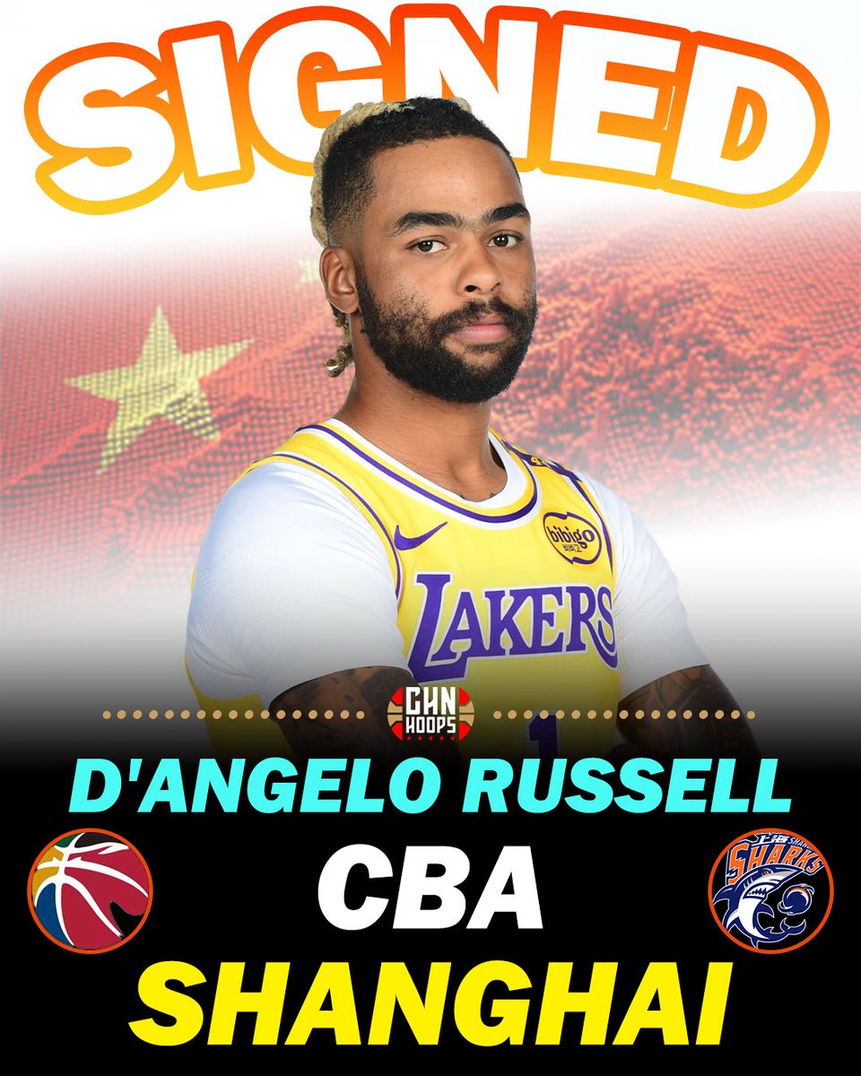 chnhoops's tweet photo. D‘Angelo Russell signed with CBA SHANGHAI SHARKS #CBA https://t.co/rhOaCqaiWn