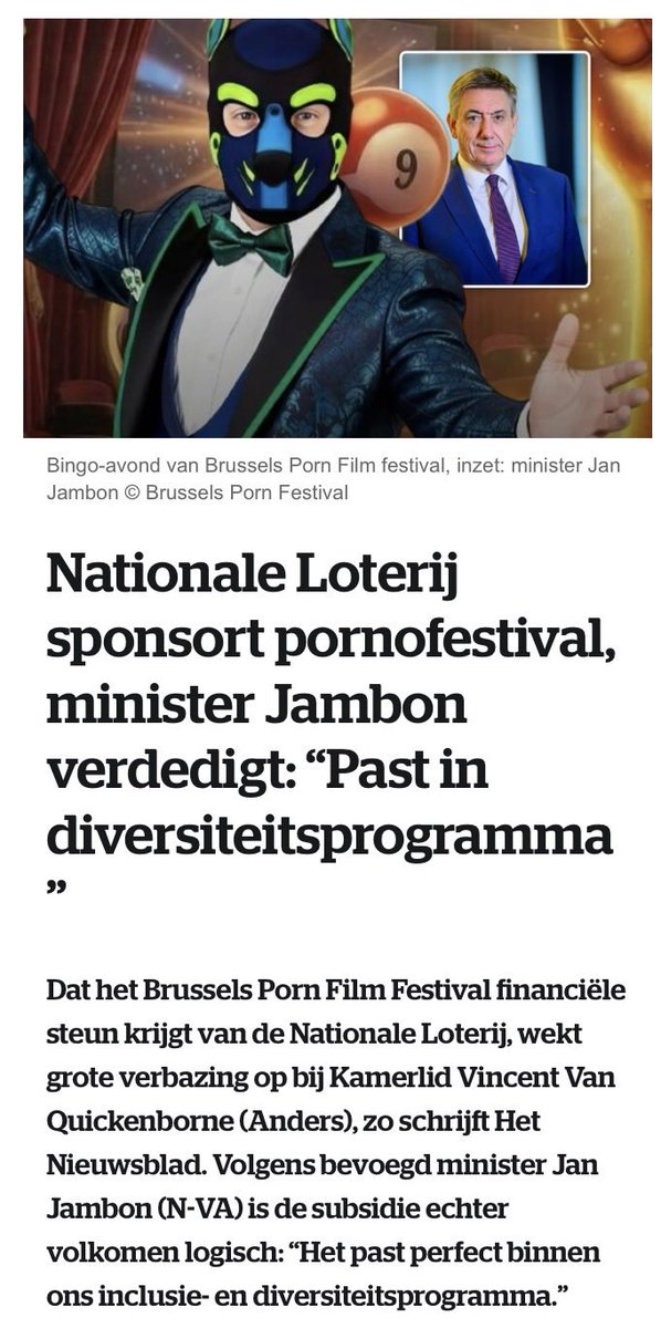caelisangelus's tweet photo. 🇧🇪 Twee verdieners? Kinderen? Huis? Dienstencheques? Voor de overheid ben jij “rijk”, dus extra belast.
Dezelfde overheid financiert naakte dansers op de dijk in Oostende én een pornofestival. Dat is geen cultuurbeleid. Dat is een elite die haar fetisjen op jouw rekening uitleeft.

Nationale Loterij sponsort pornofestival. Minister Jambon verdedigt: “Past in diversiteitsprogramma.”

Videobron: ’t Scheldt / KAAP
